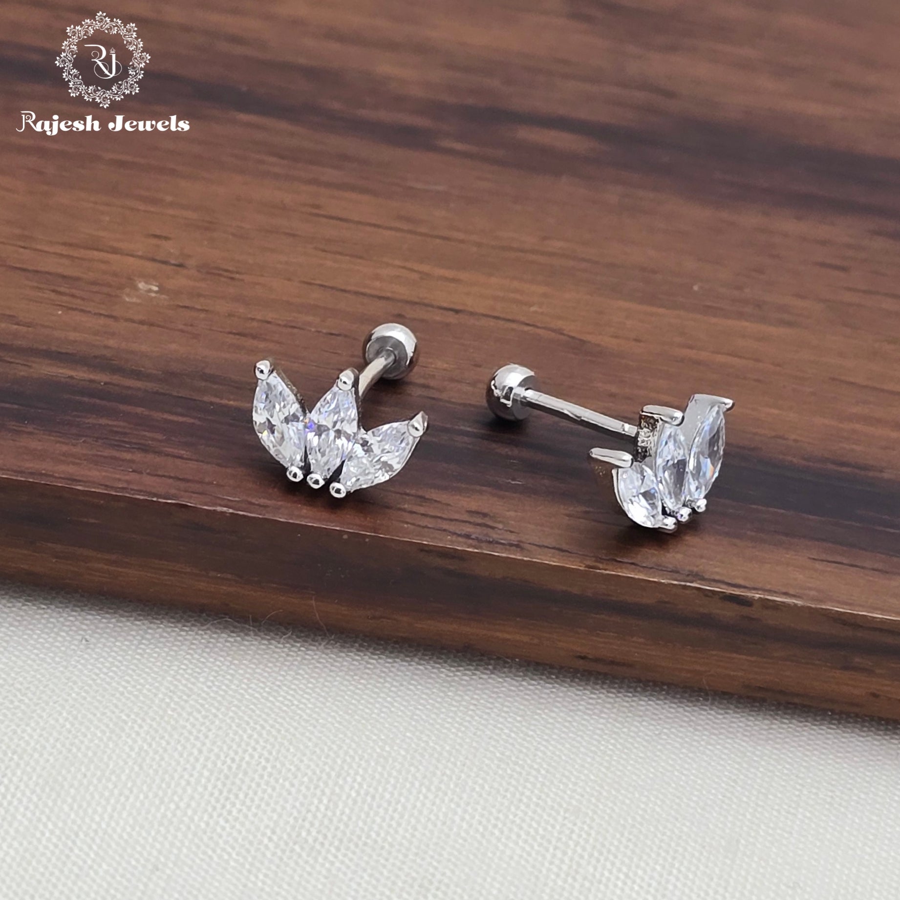 Wondering Cz Silver Second Stud Earrings