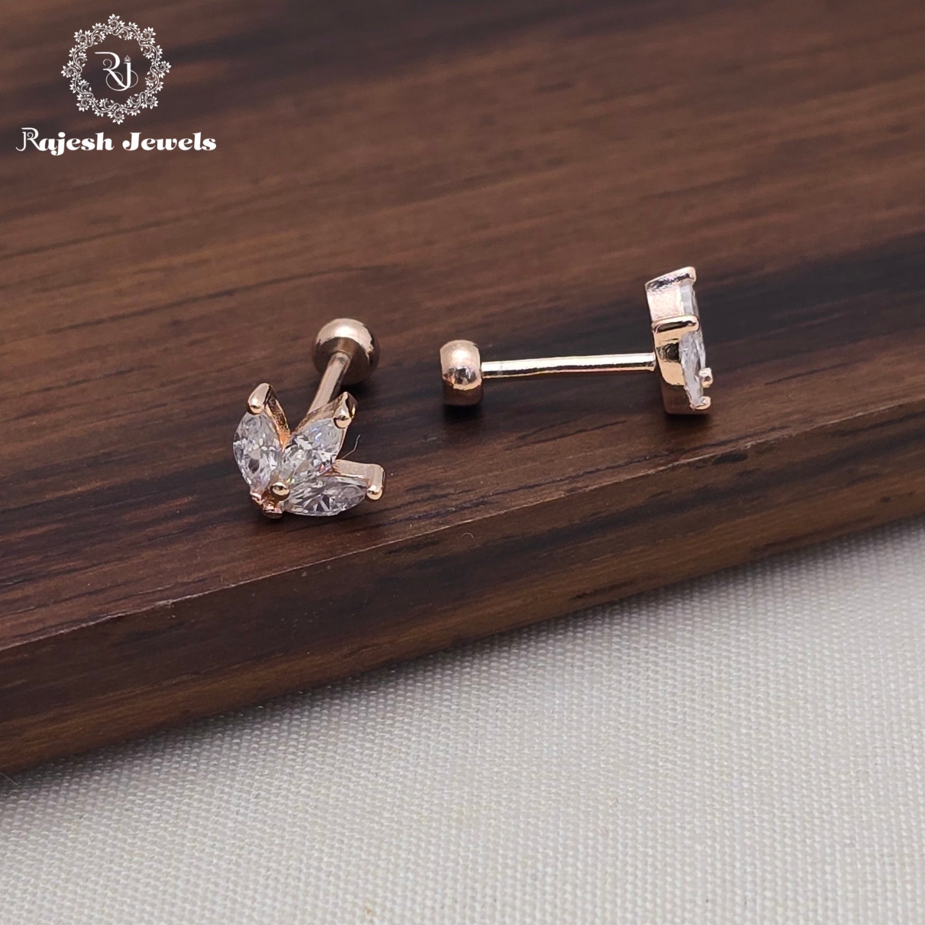 Passionate Cz Rosegold Stud Earrings