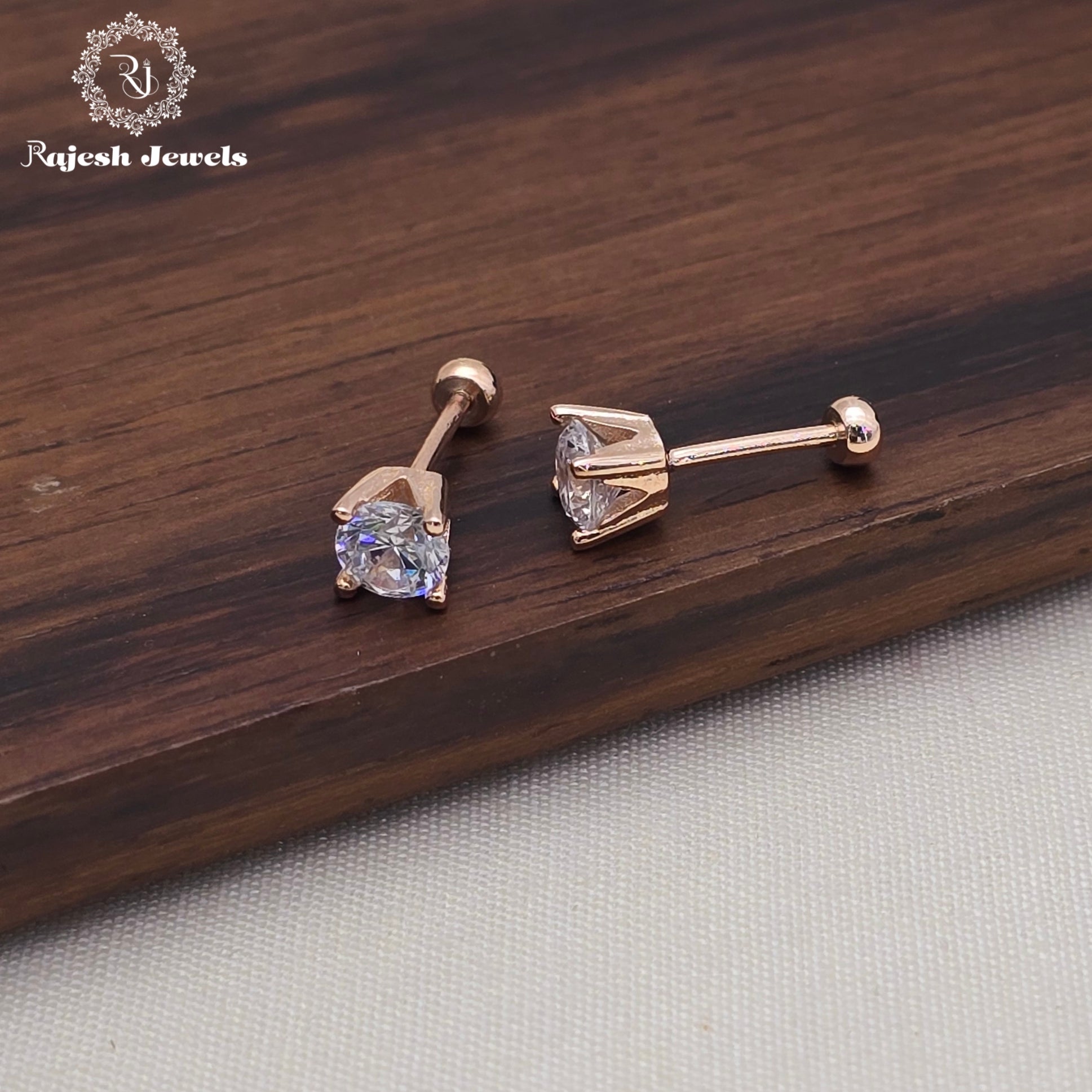 Adorable Rosegold Finish Second Stud Earrings