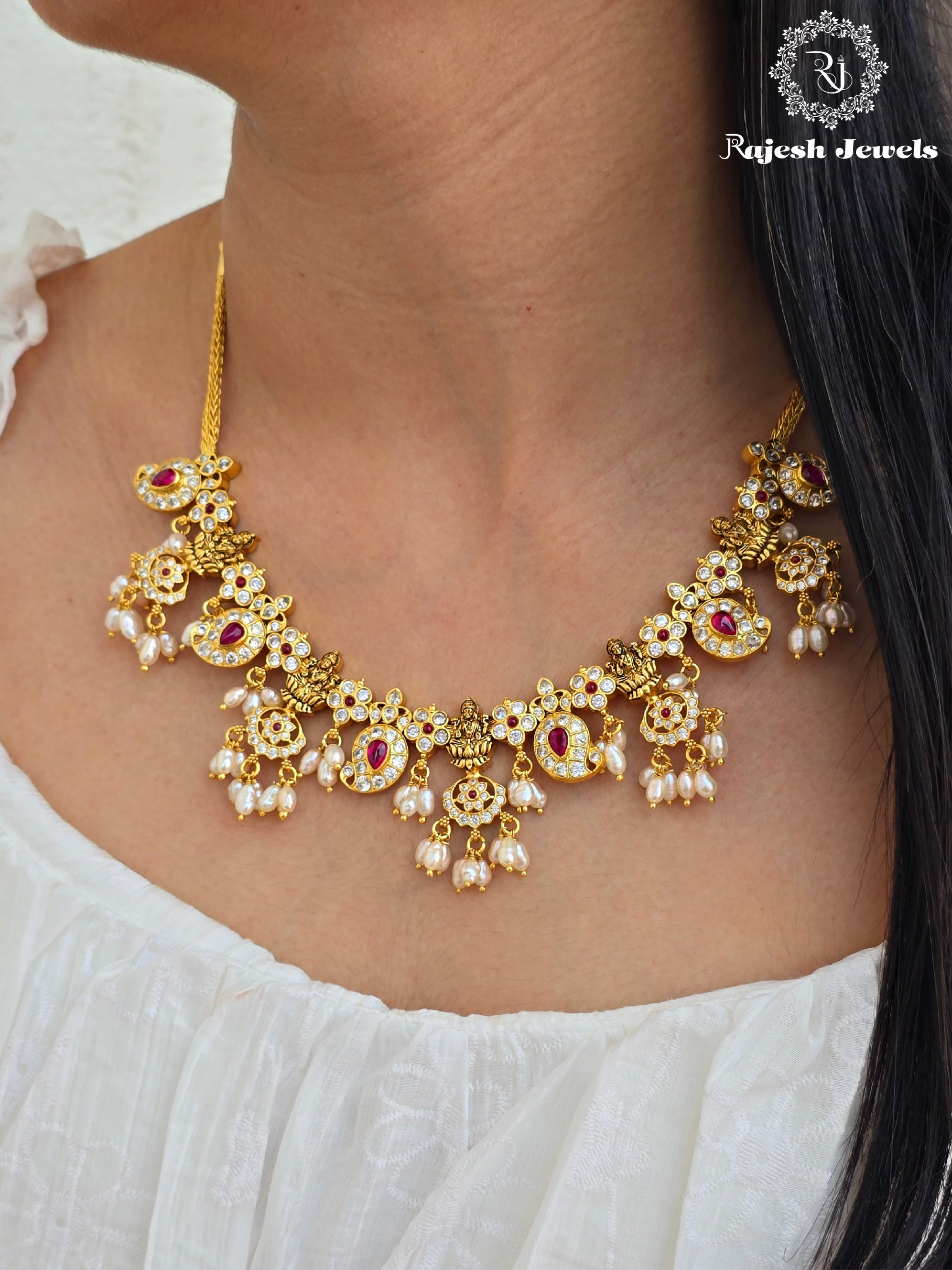 Classy Lakshmi With Mango Cz Necklace