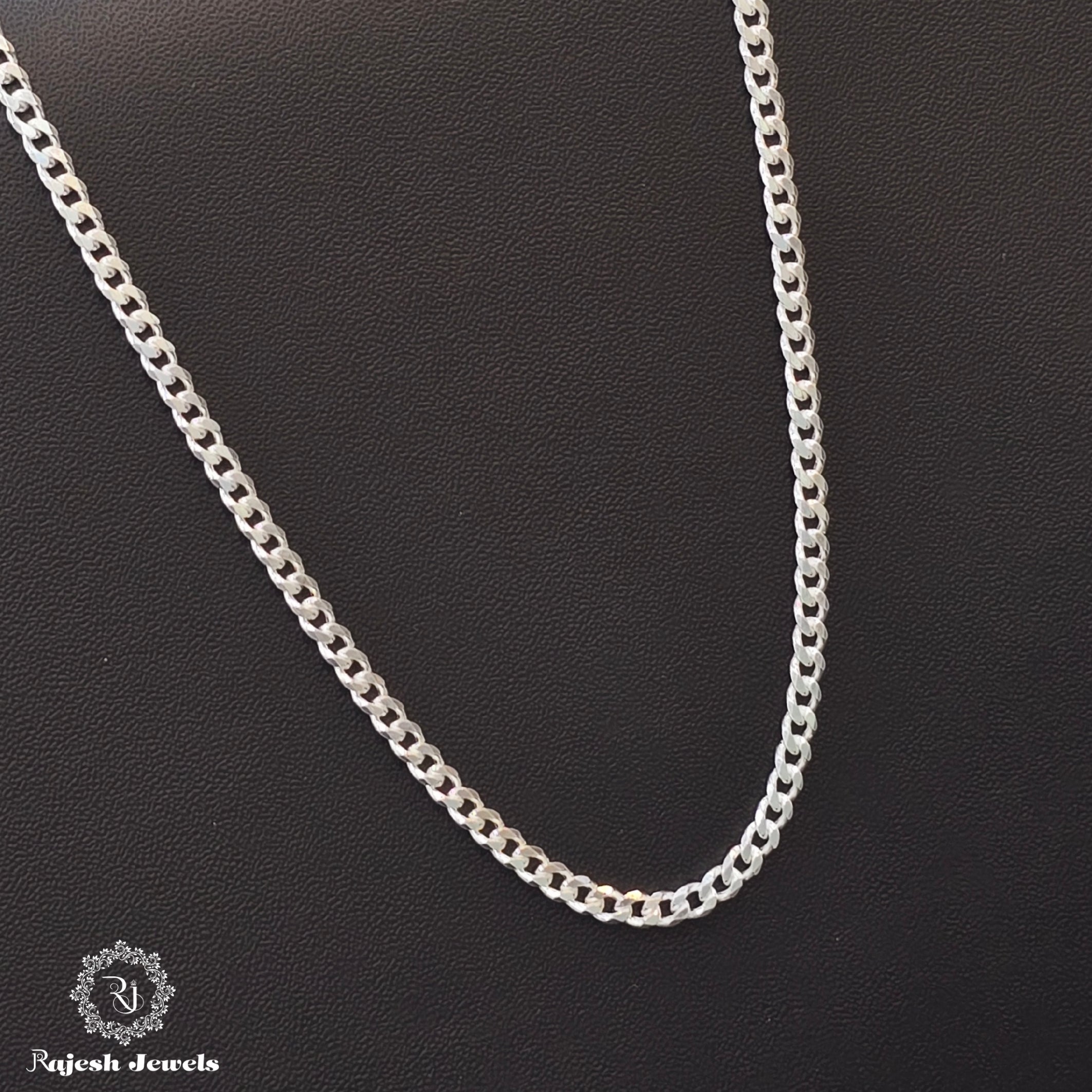 Amazing Curb Sterling Silver Men's Chain