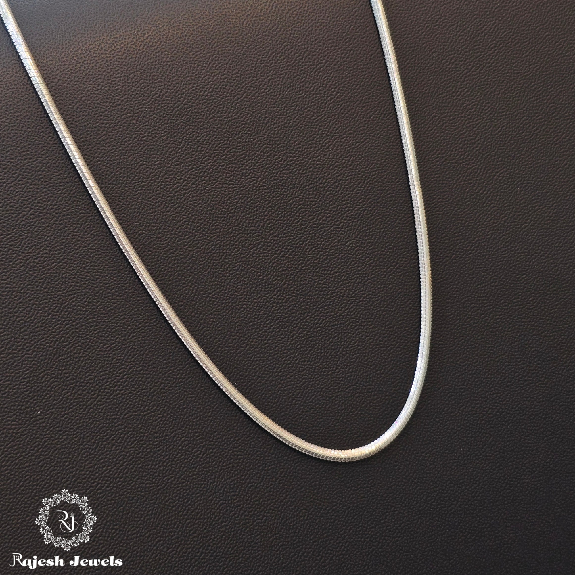 Amazing Half Round Sterling Silver Neckchain
