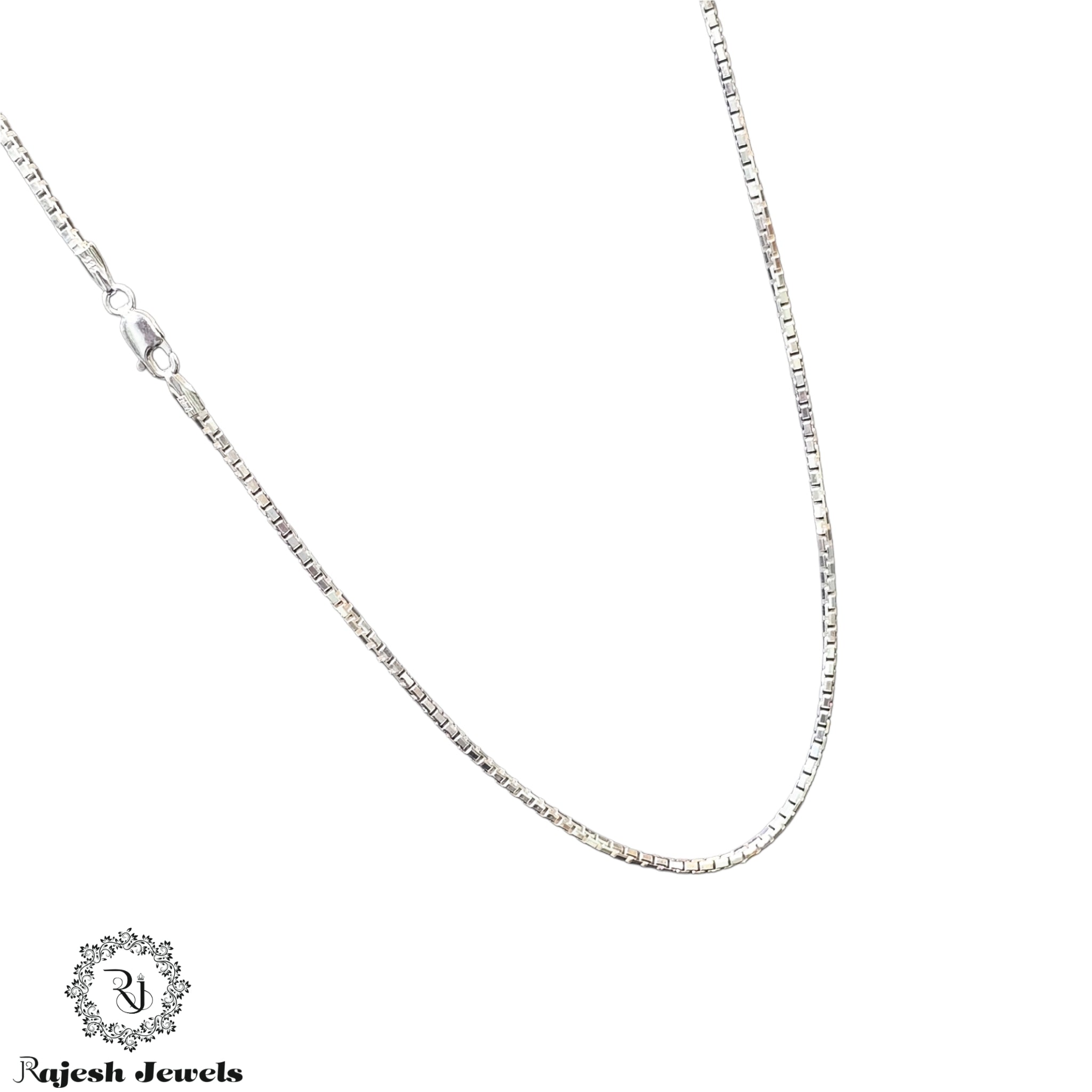 Shimmering Box Cut Sterling Silver Neckchain