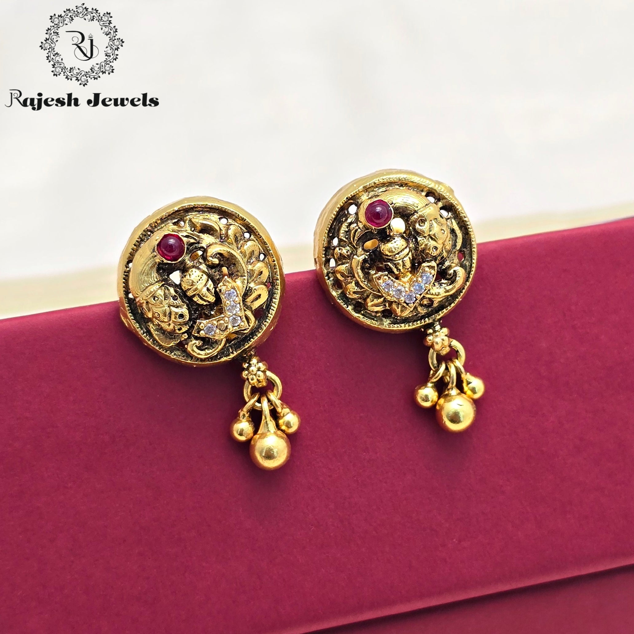 Irresistible Peacock Silver Antique Finish Earrings