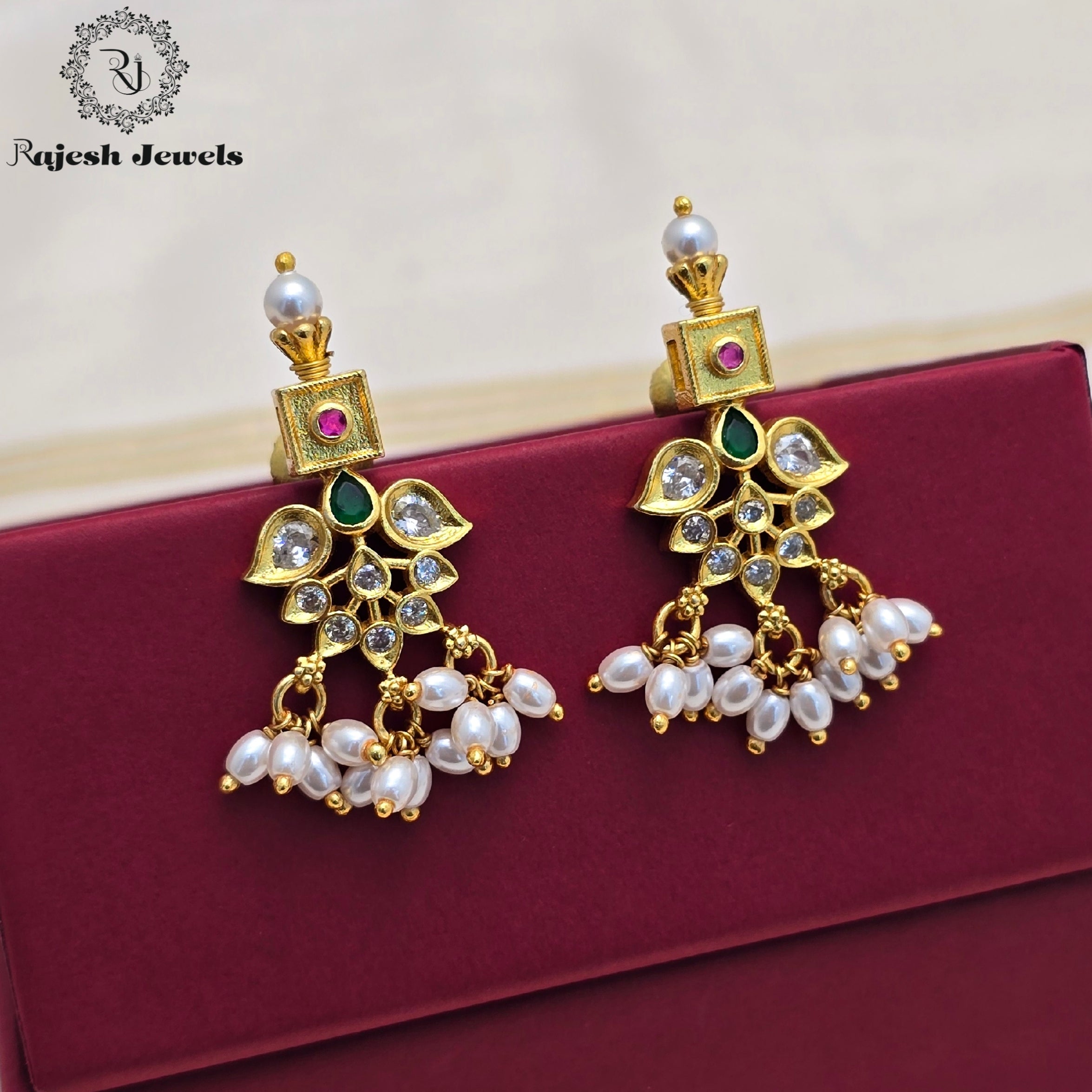 Vibrant Silver Gold Polished Earrings