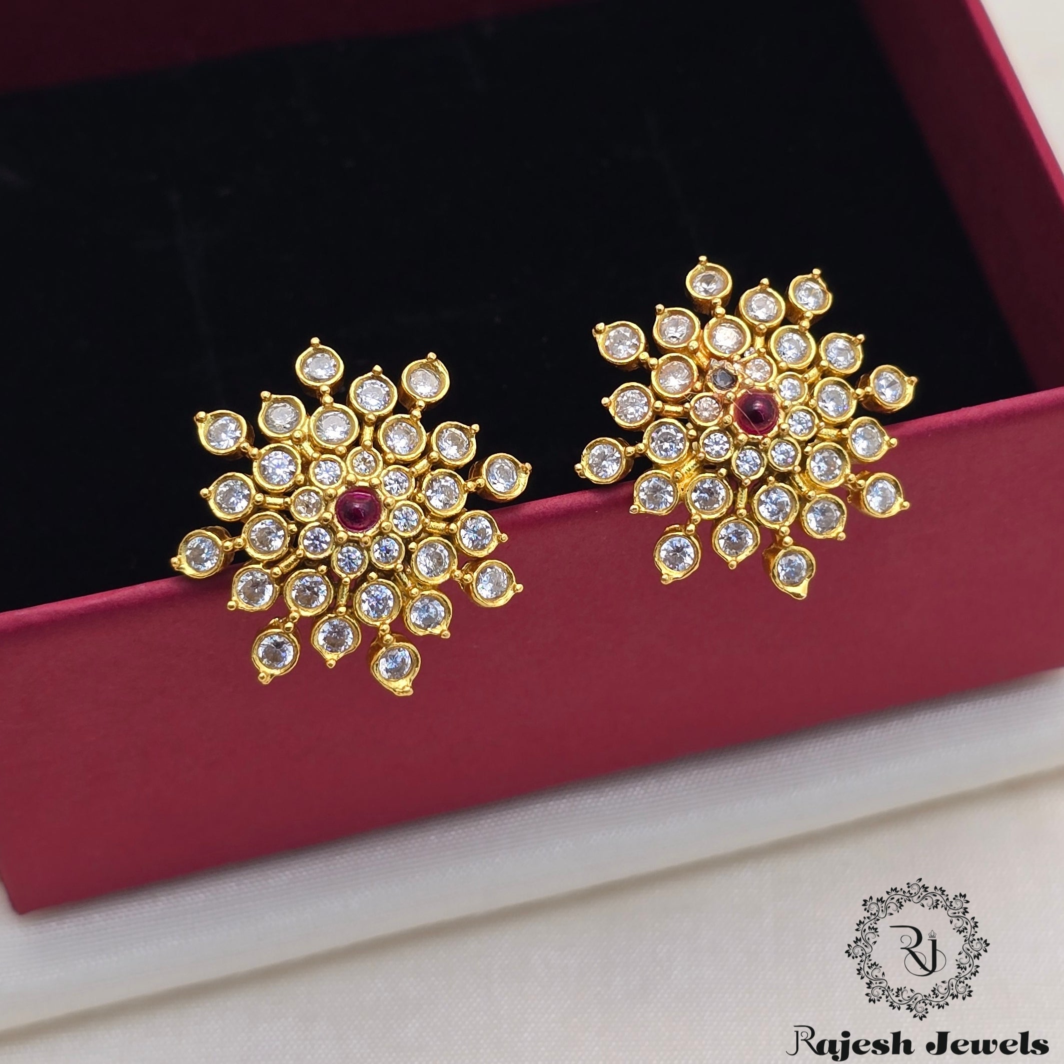 Glamorous Cz Silver Gold Plated  Earrings