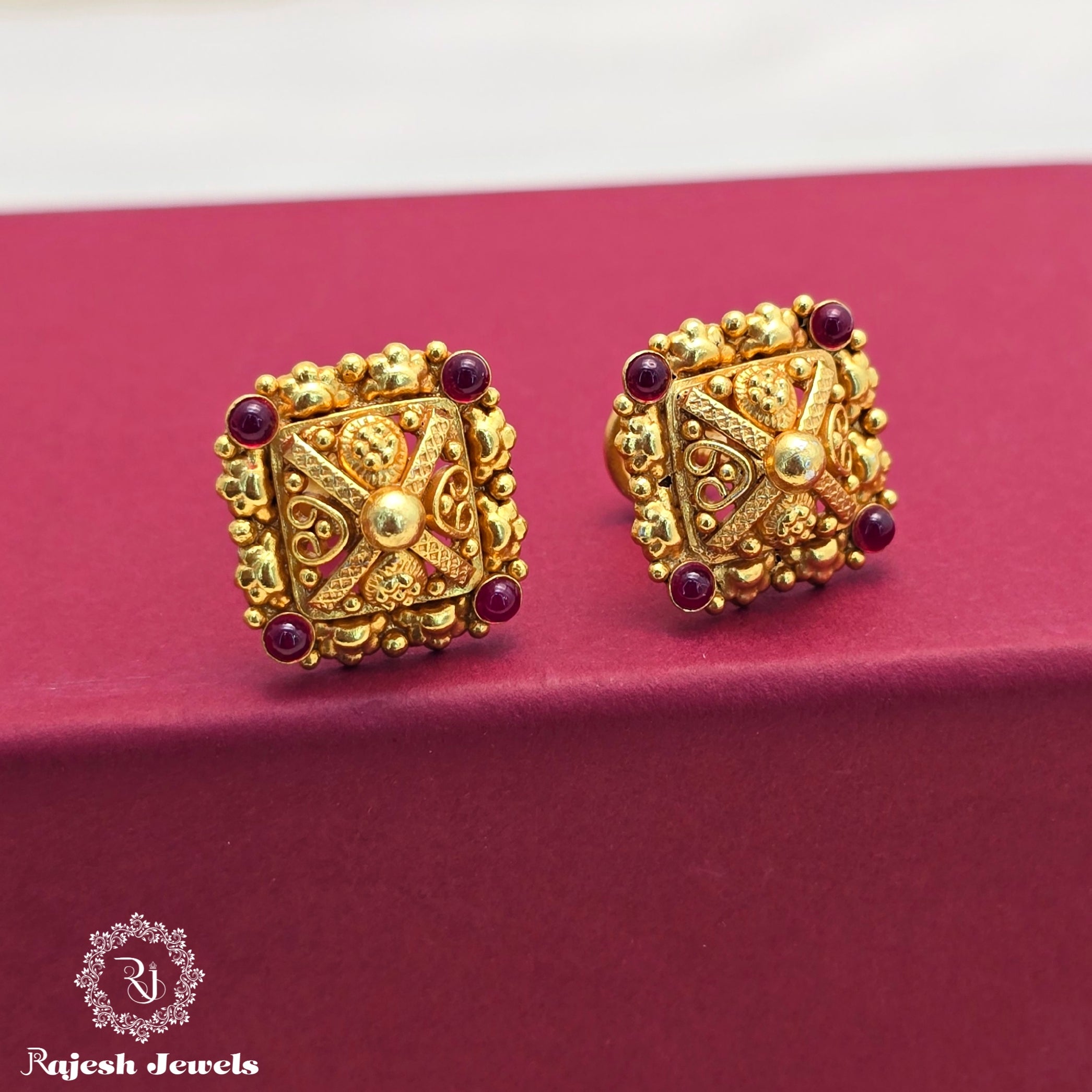 Geometric Shaped Silver Gold Plated Earrings