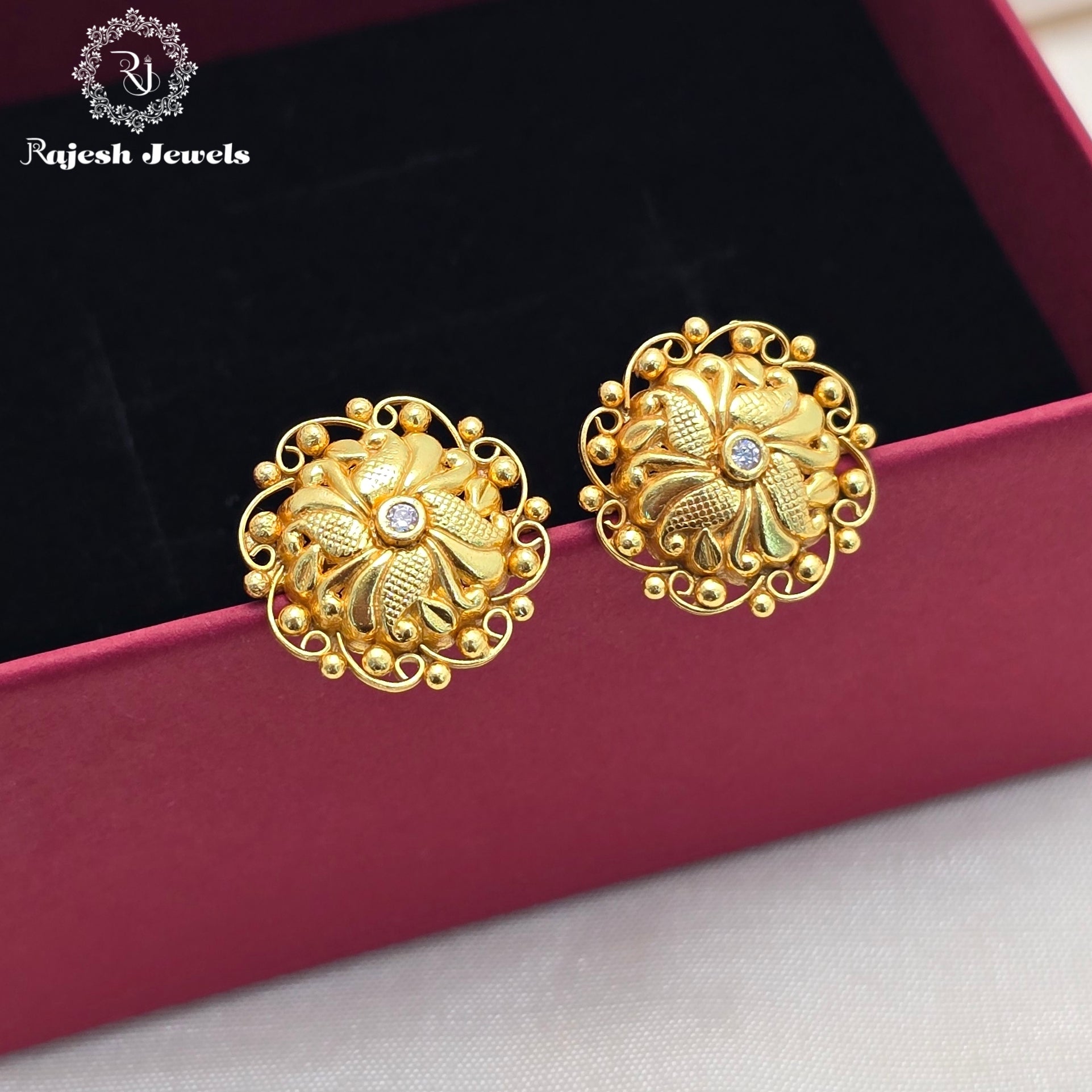 Attractive Silver Gold Polished Stud Earrings