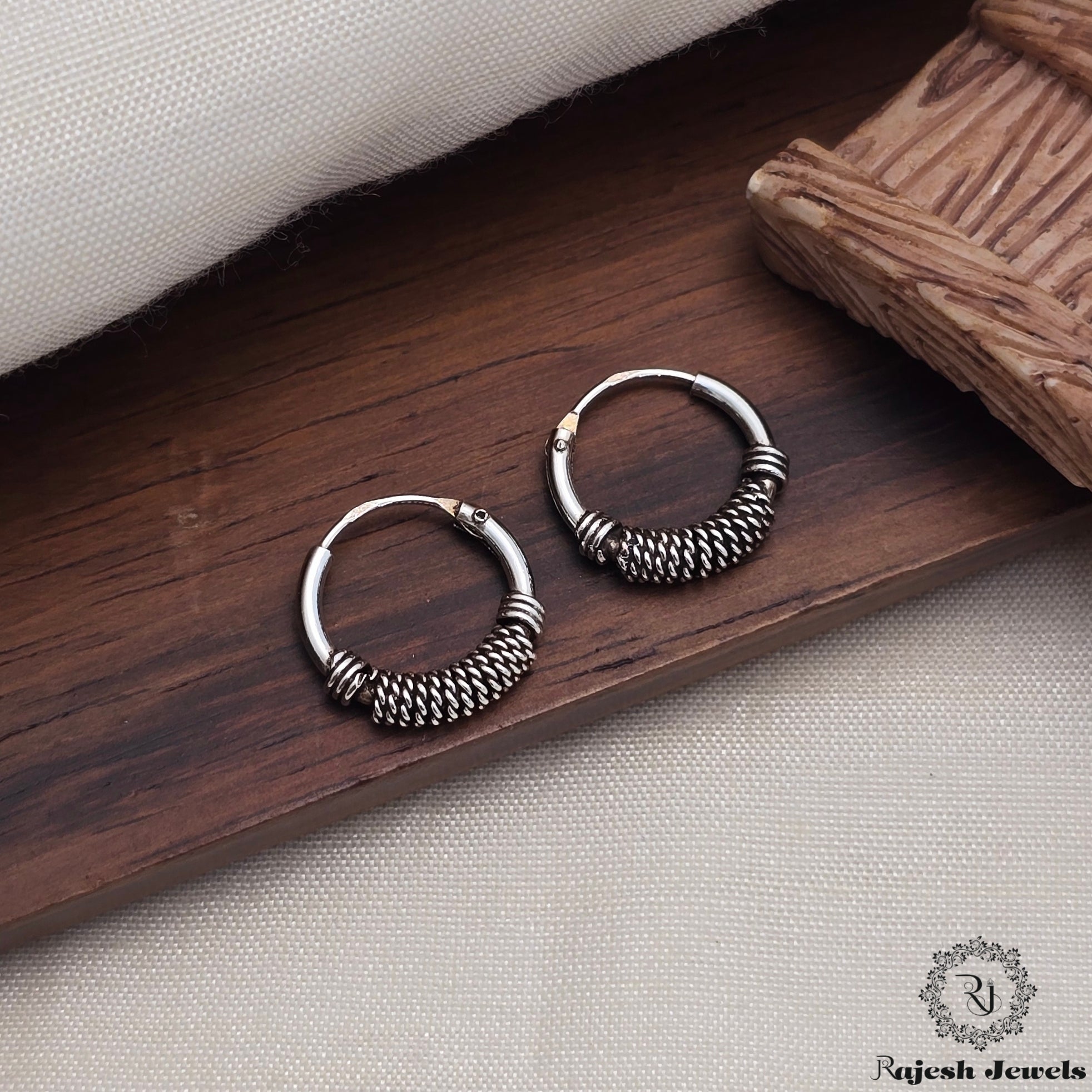 Fabulous Silver Oxidised Bali Earrings