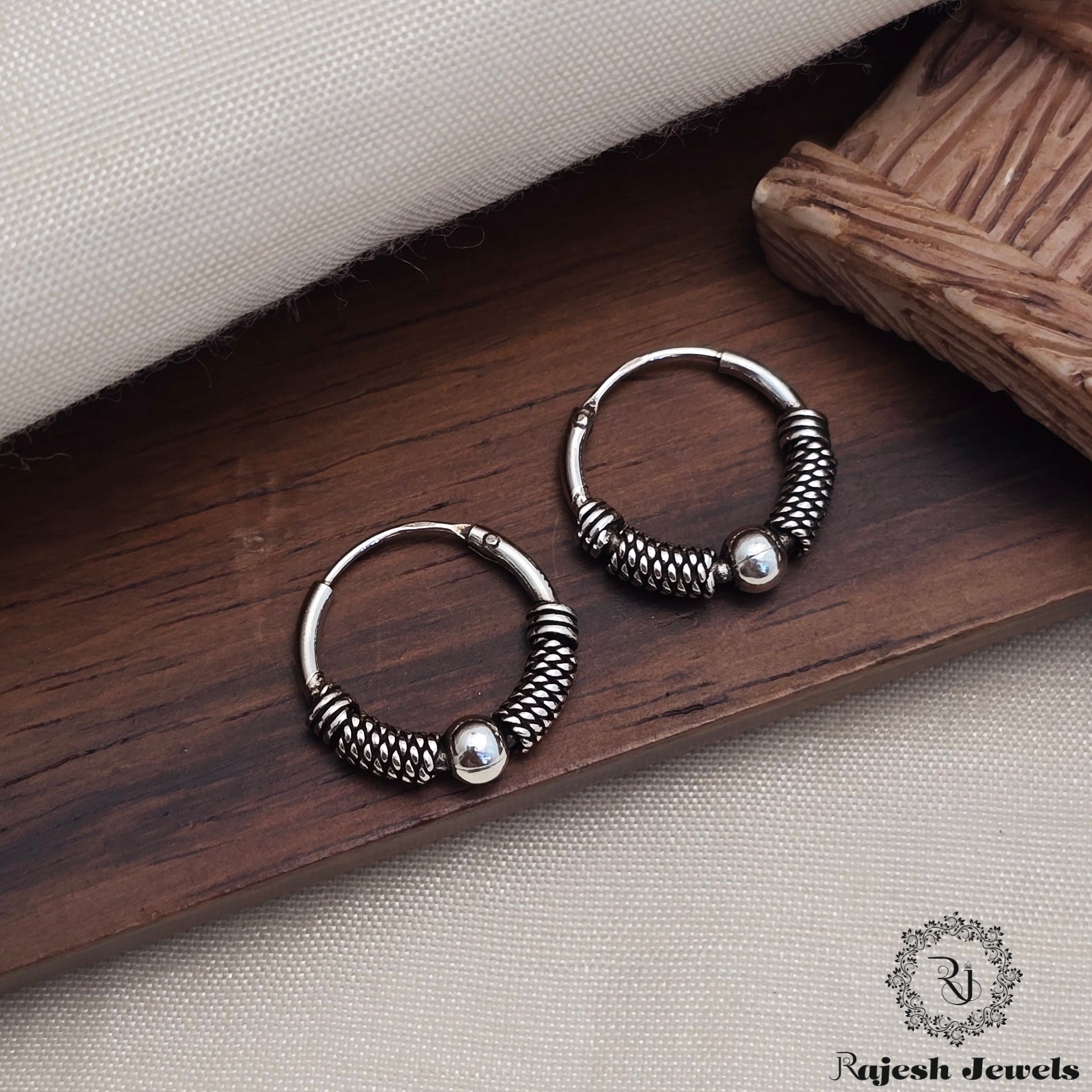 Superb Silver Oxidised Bali Earrings