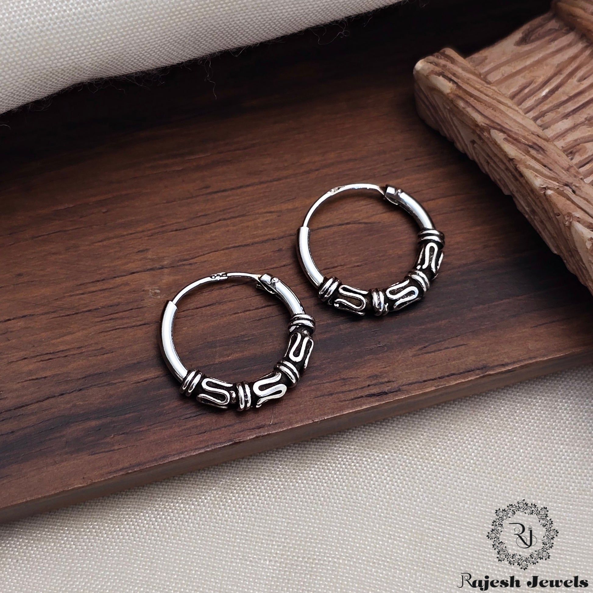 Classic Oxidised Hoop Earrings