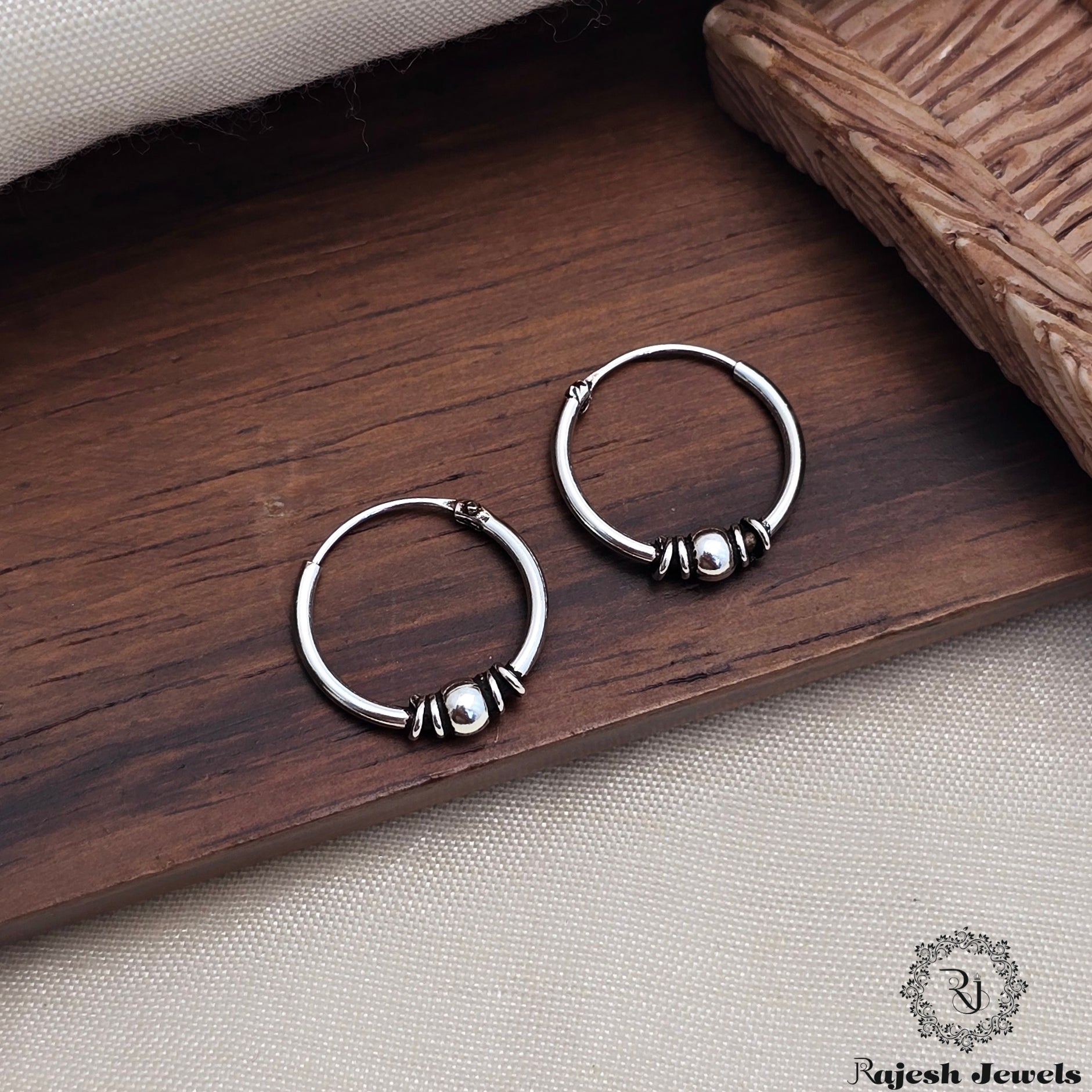 Adorable Silver Oxidised Bali Earrings