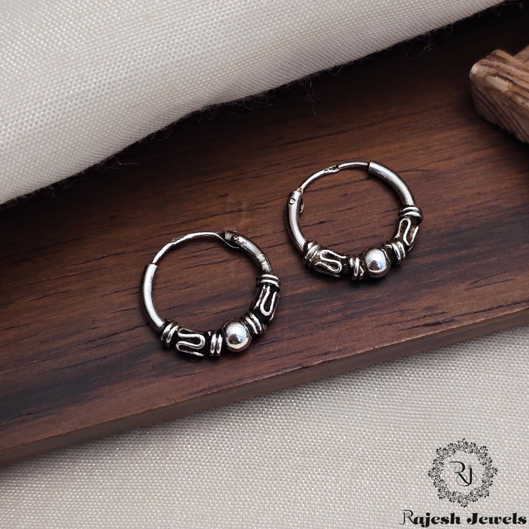 Beautiful Balled Oxidised Bali Earrings