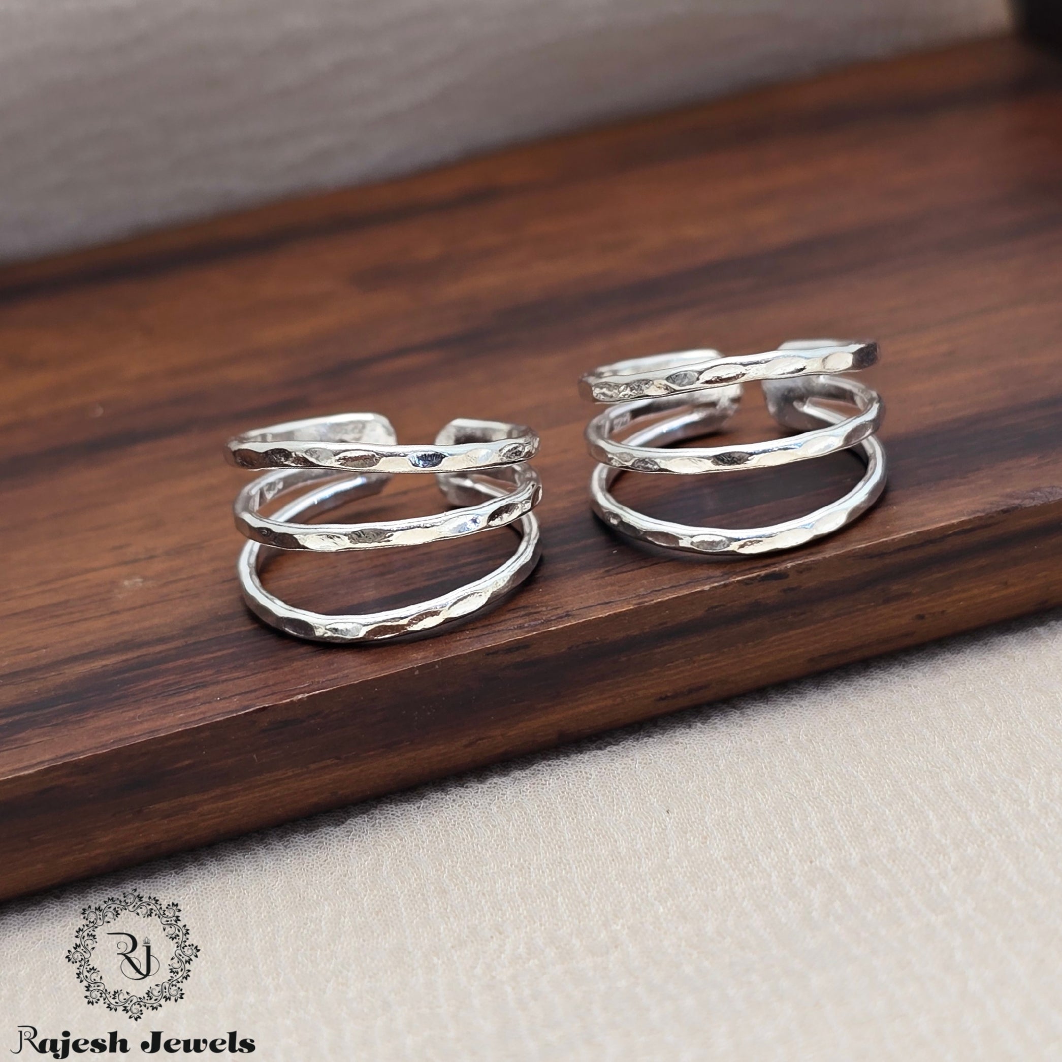 Glorious 3 Layers Silver Adjustable Toerings