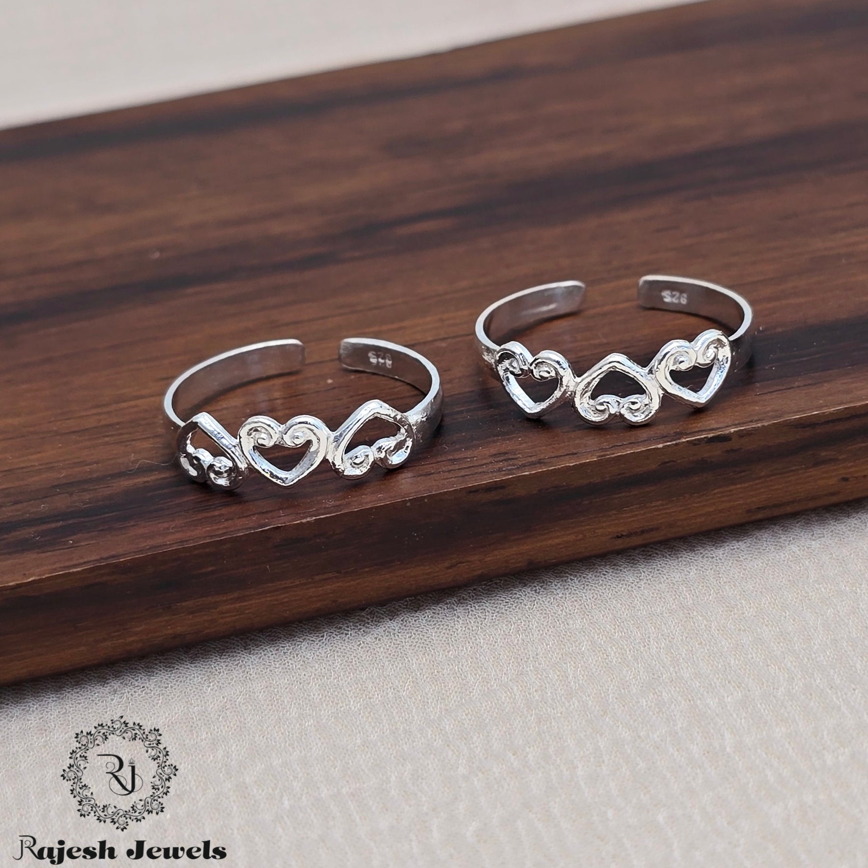 Lovely Hearts Dailywear Adjustable Toerings