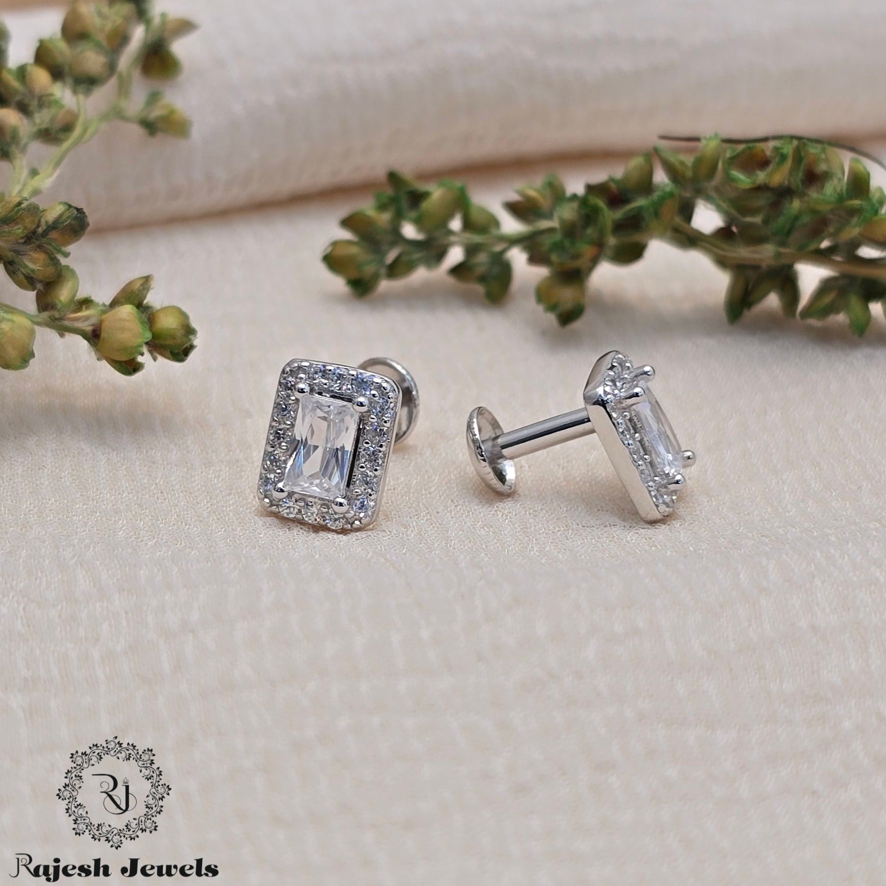 Dazzling Cz South Screw Studs Earrings