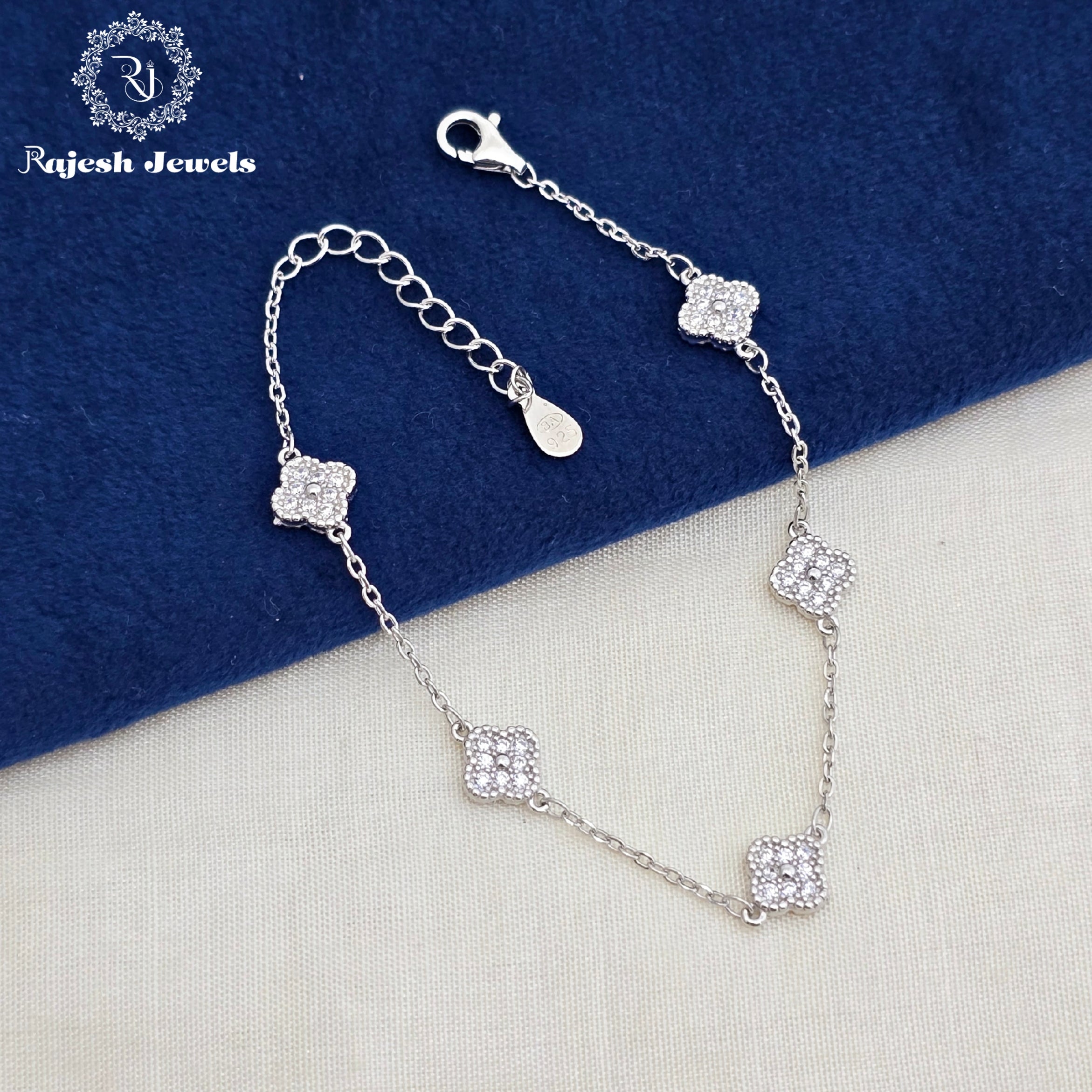 Stunning Cz Rodhium Finish Ladies Bracelet