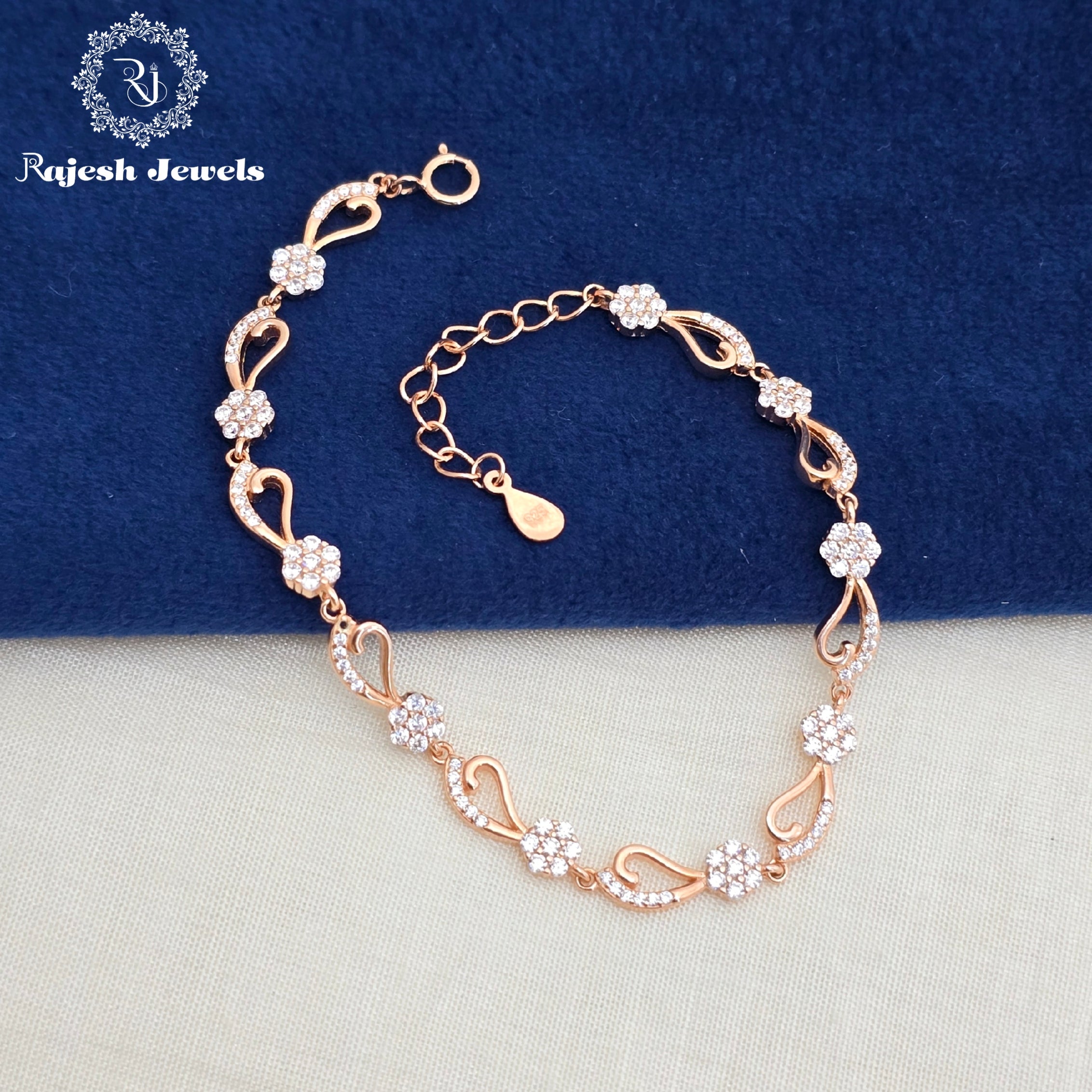 Ravishing Cz Rosegold Finish Ladies Bracelet