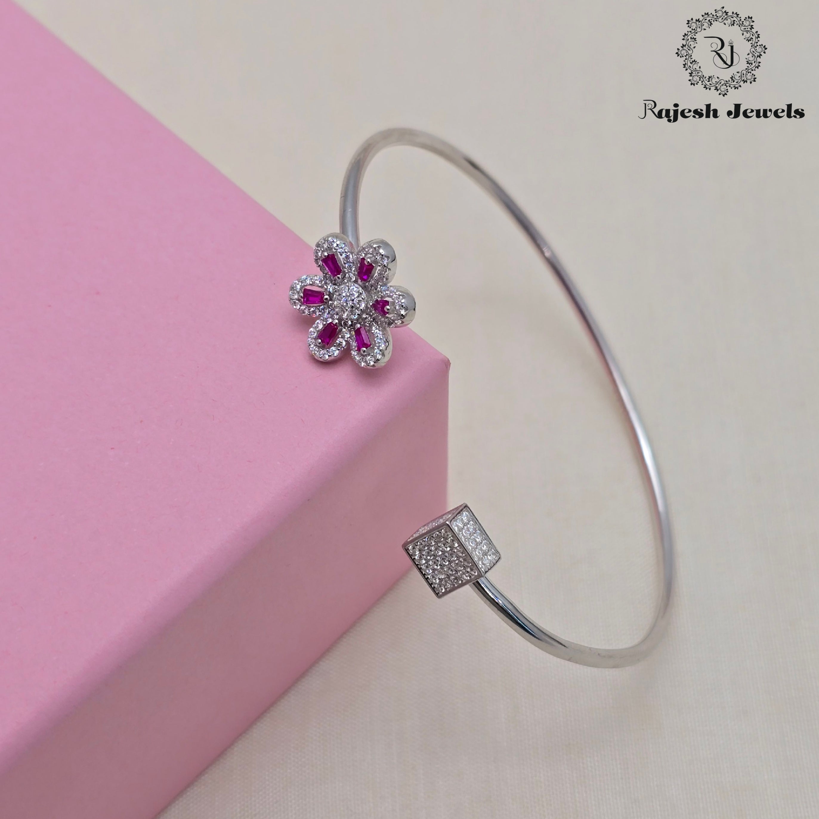 Blossom Cz Flexi Hand Bracelet