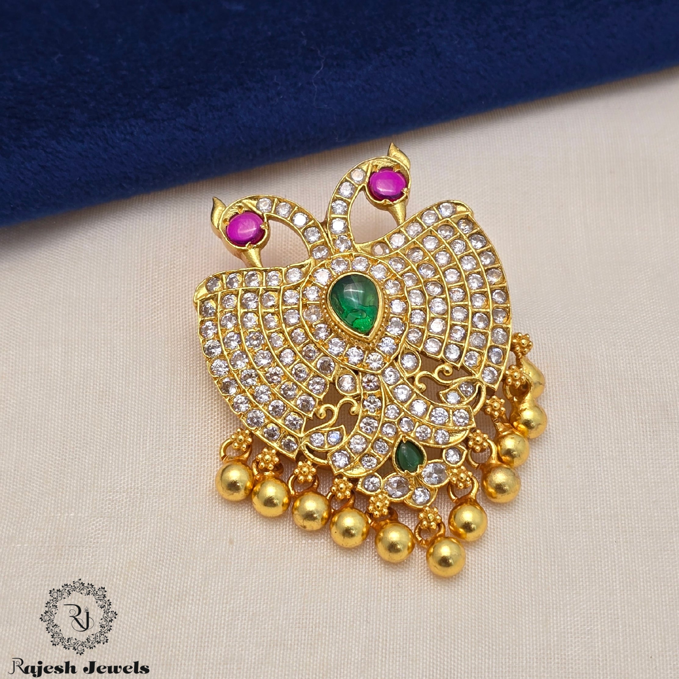 Ravishing Cz Gandaberunda Silver Pendant