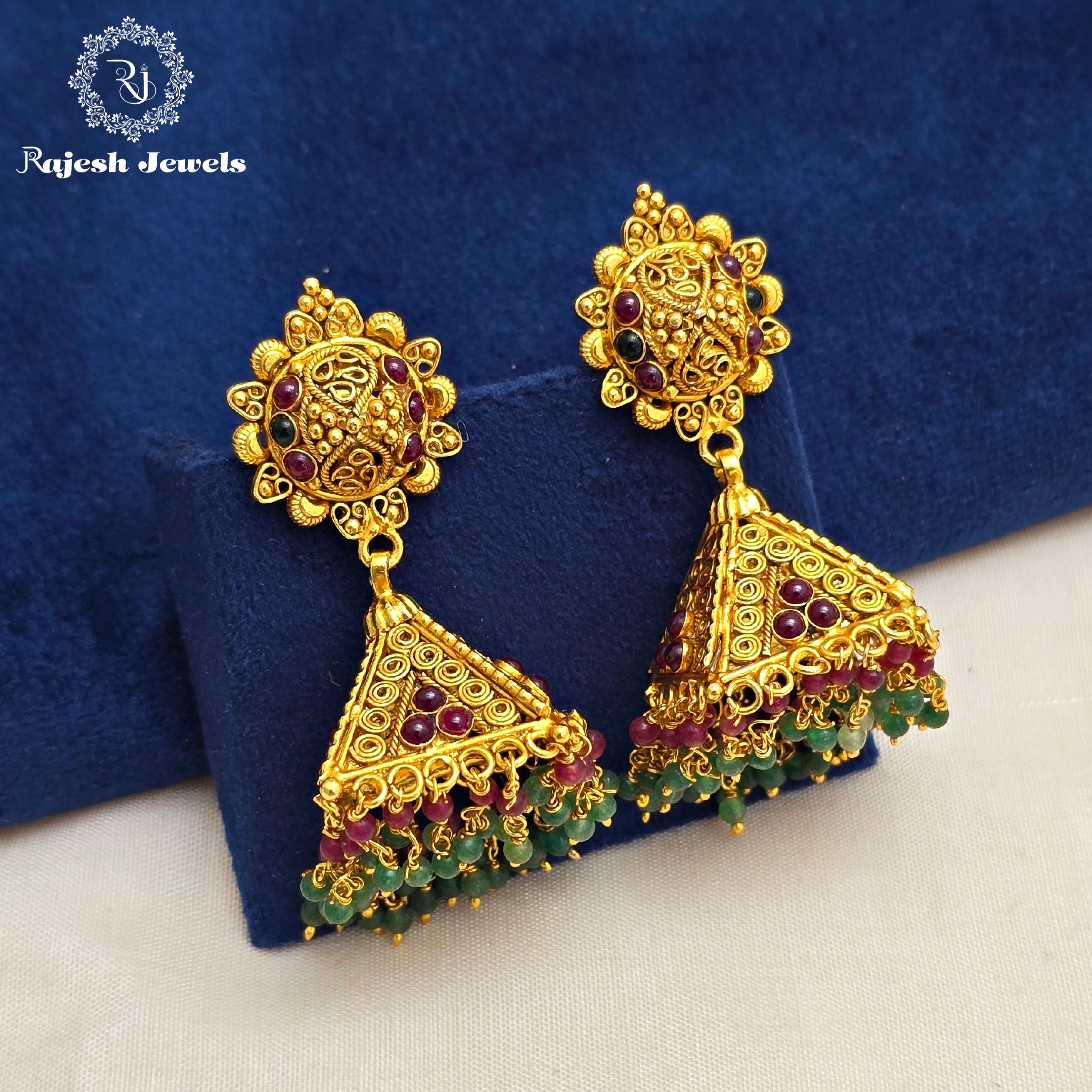 Pyramid Shaped Jumka Earrings