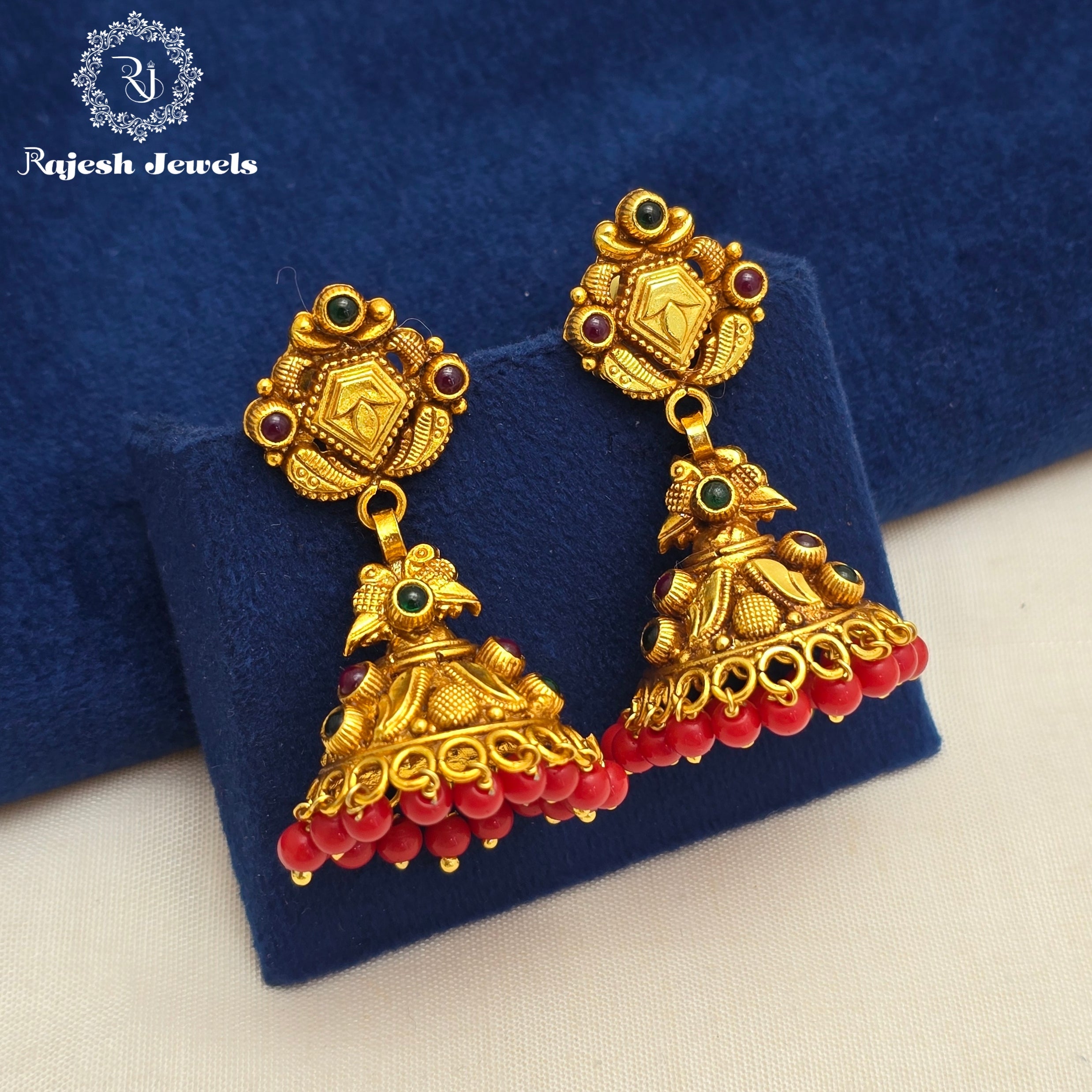 Coral Droplets Jumka Earrings