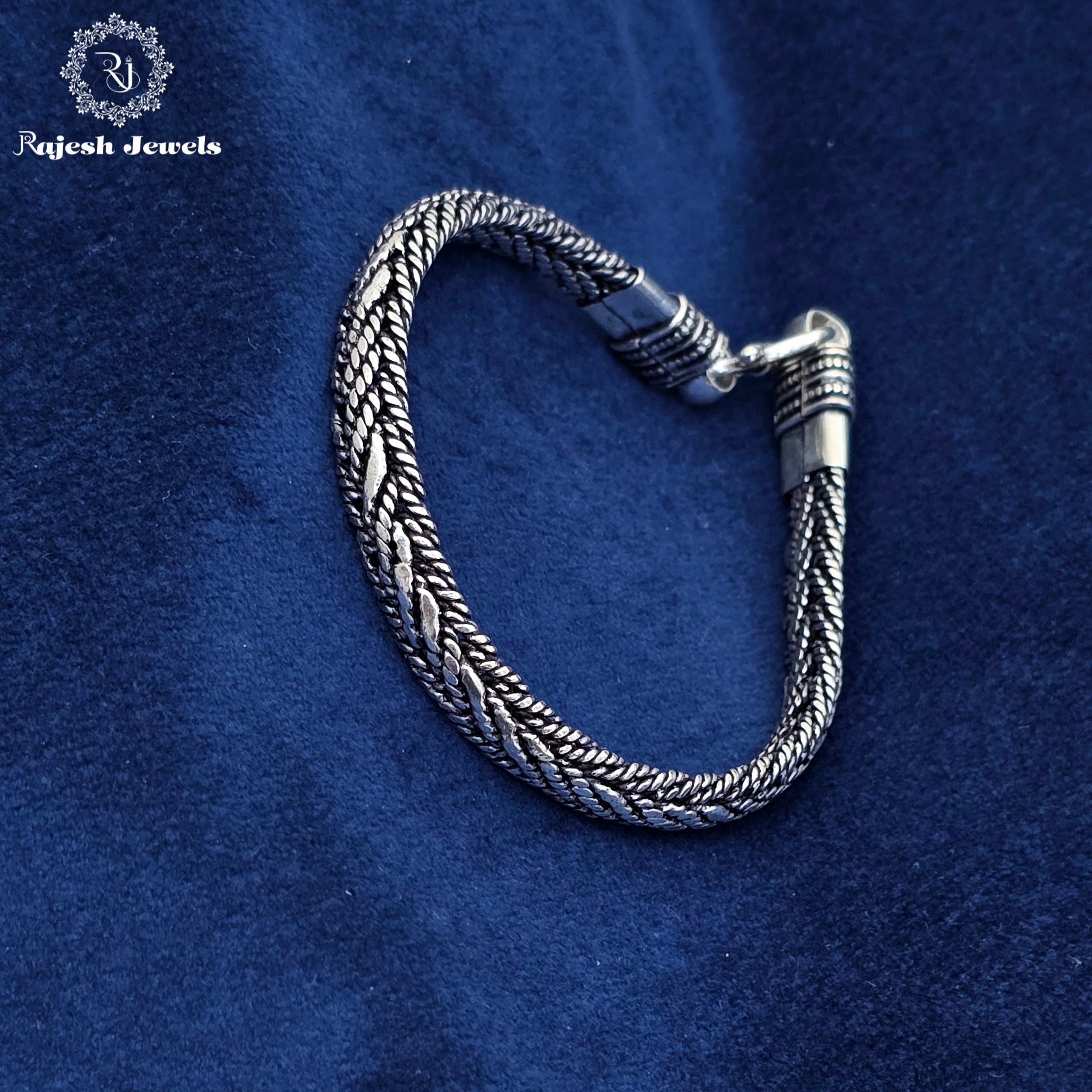 Intricated Oxidised Men's Bracelet