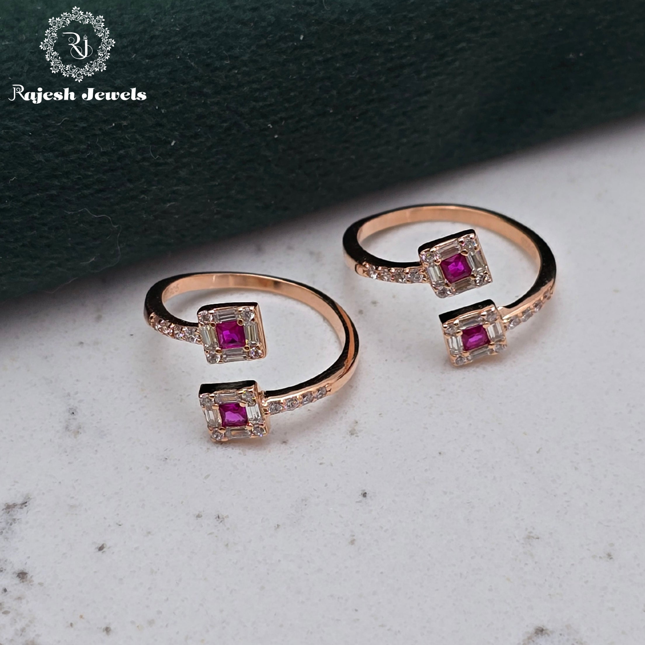 Fancy Cz Top Adjustable Toerings