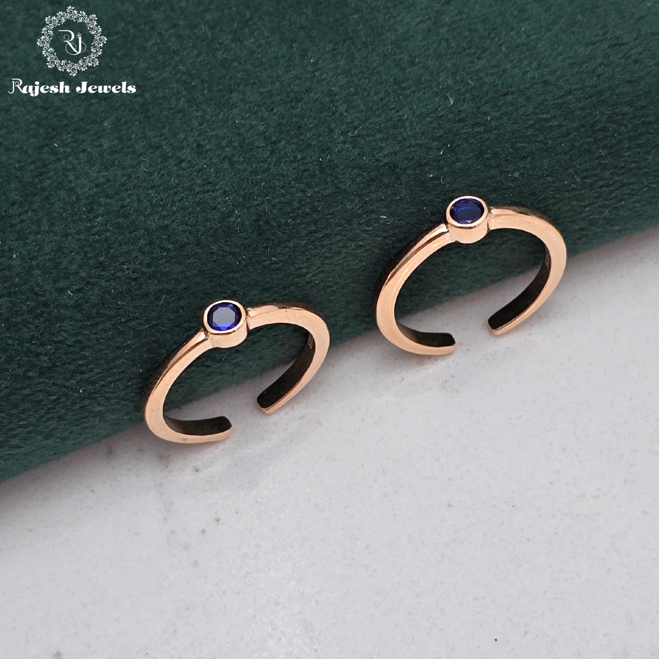 Royal Blue Rosegold Cz Toerings