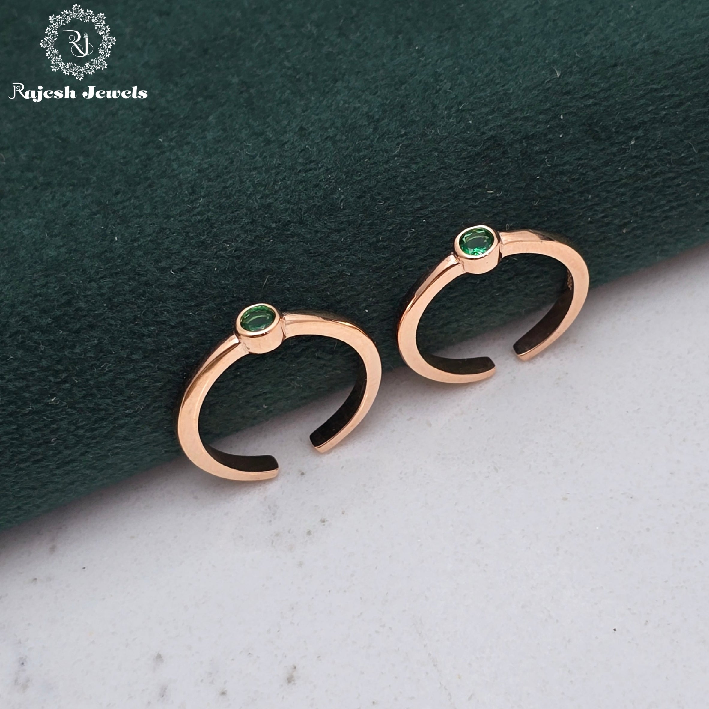 Classy Round Stone Rosegold Toerings