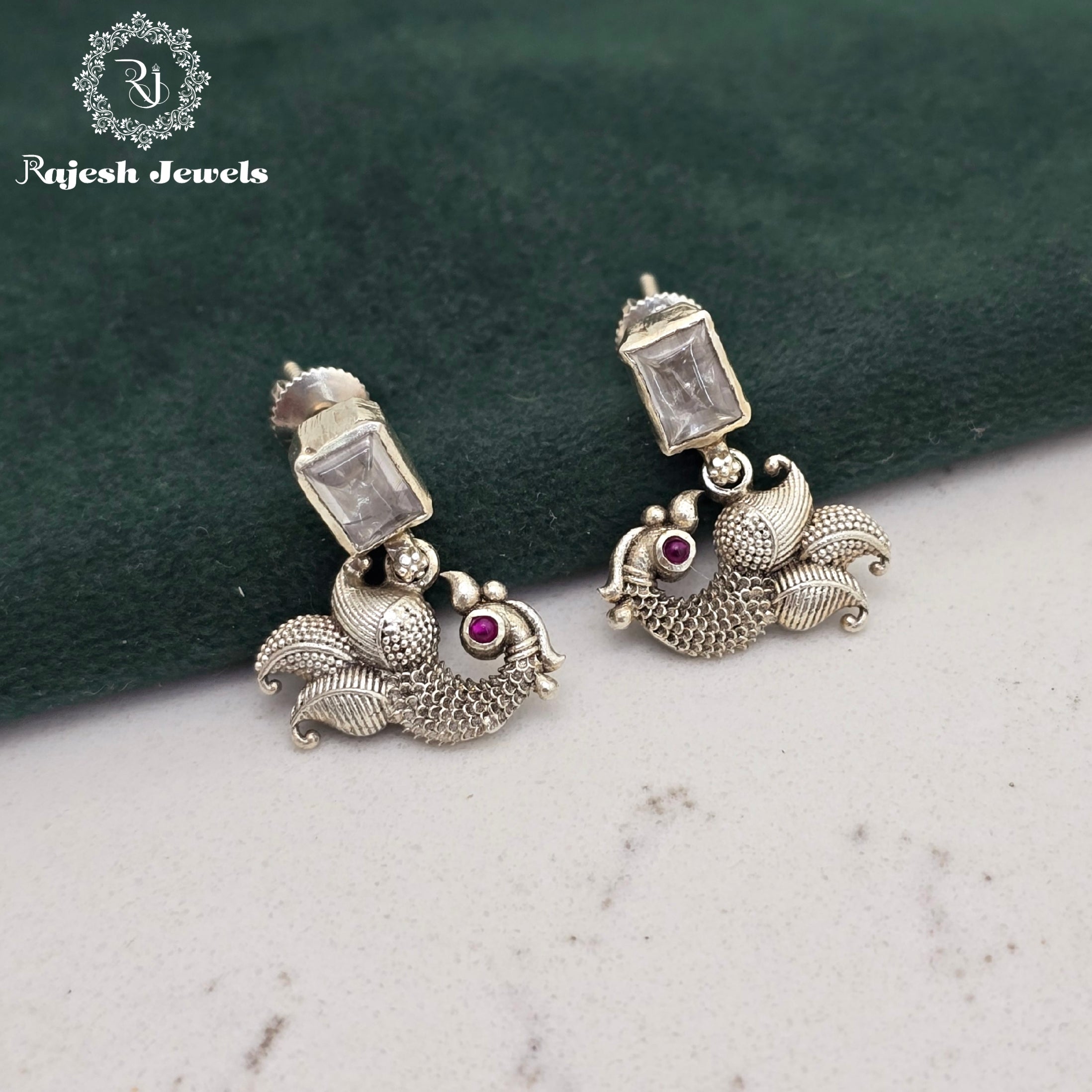 Dancing Peacock Stud Earrings