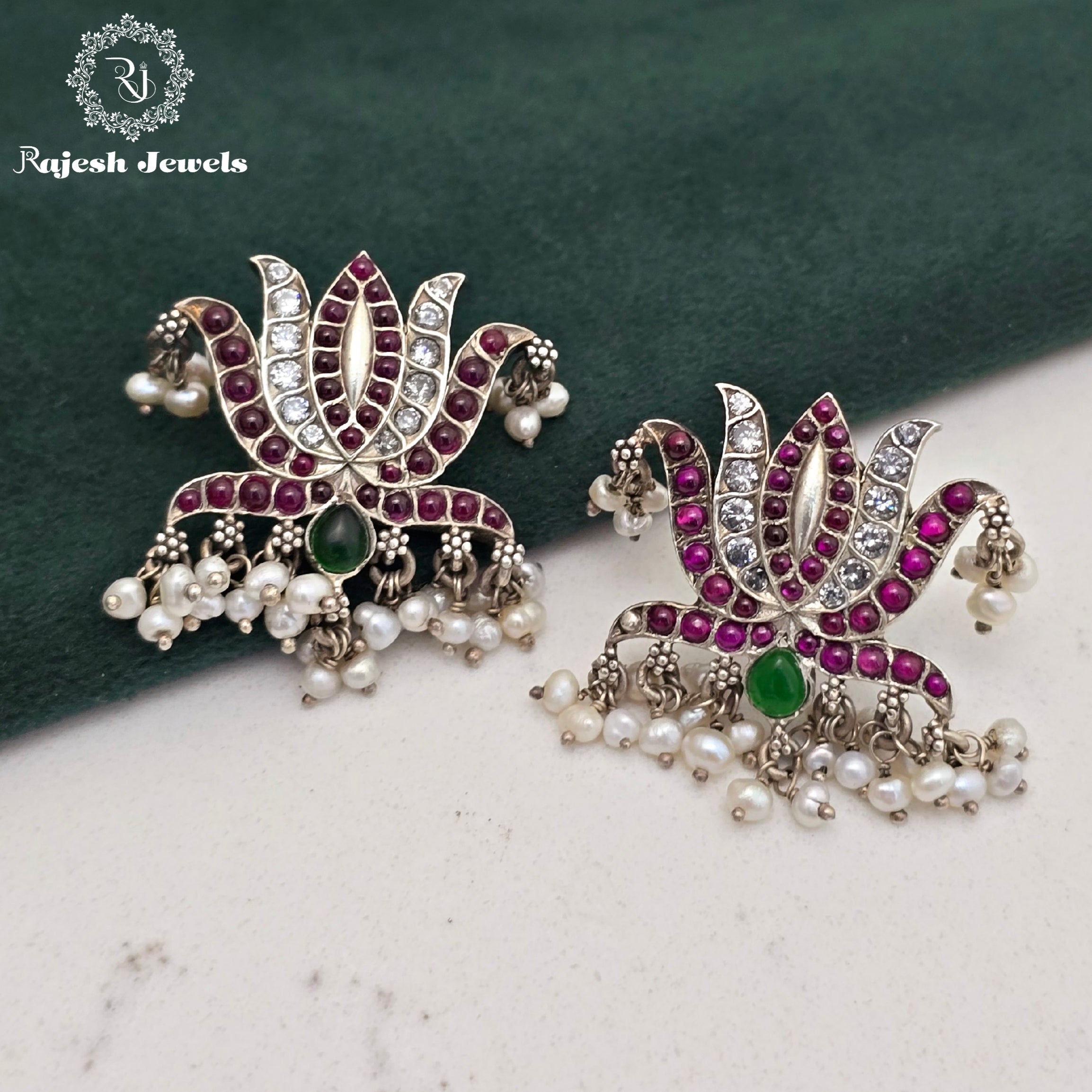 Lotus Design Stud Earrings