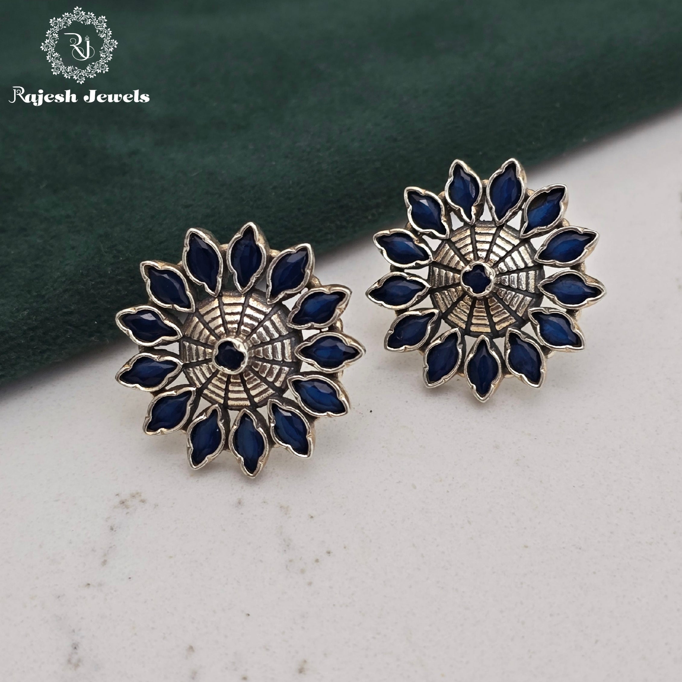 Royal Blue Cutstone Earrings