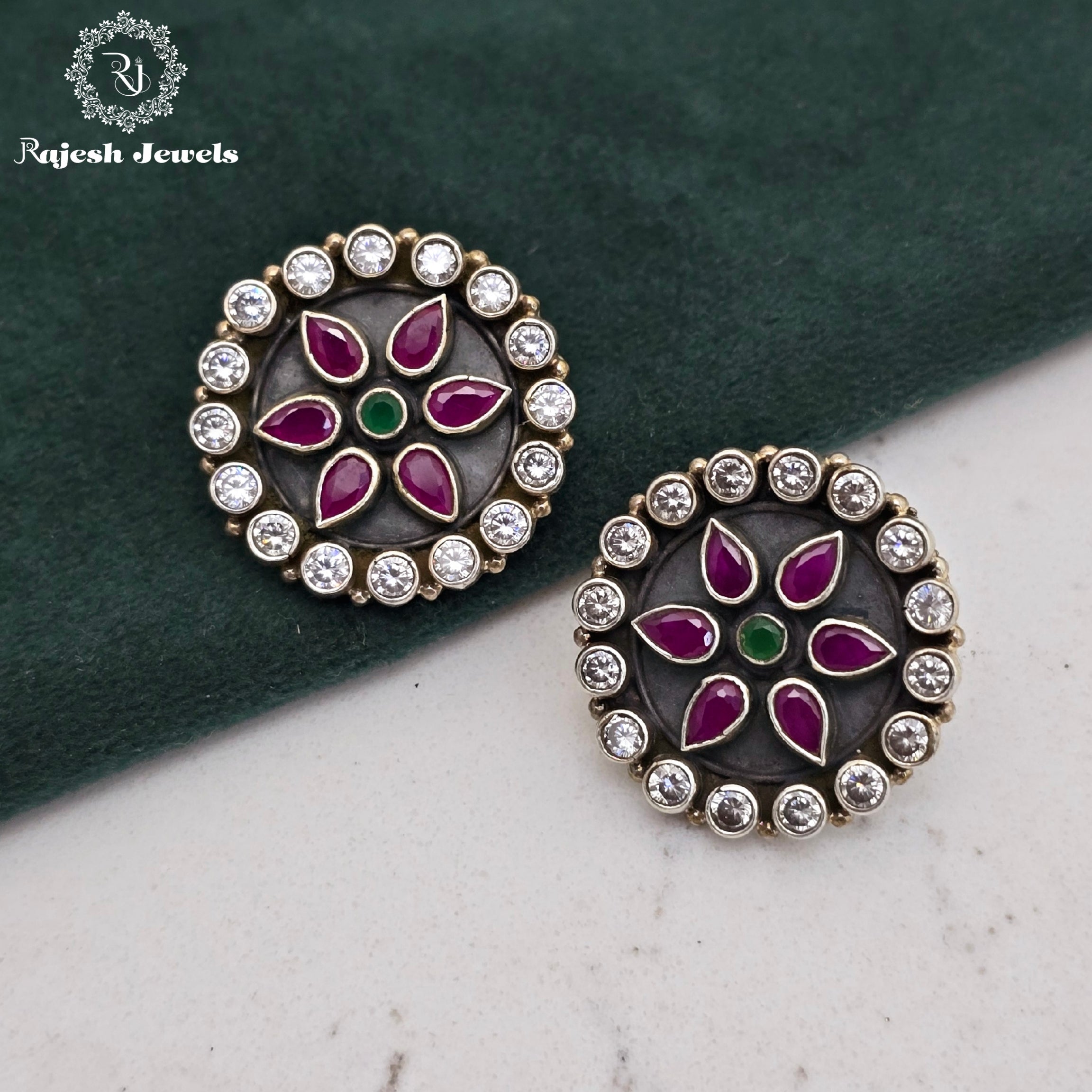 Alluring Cutstone Stud Earrings