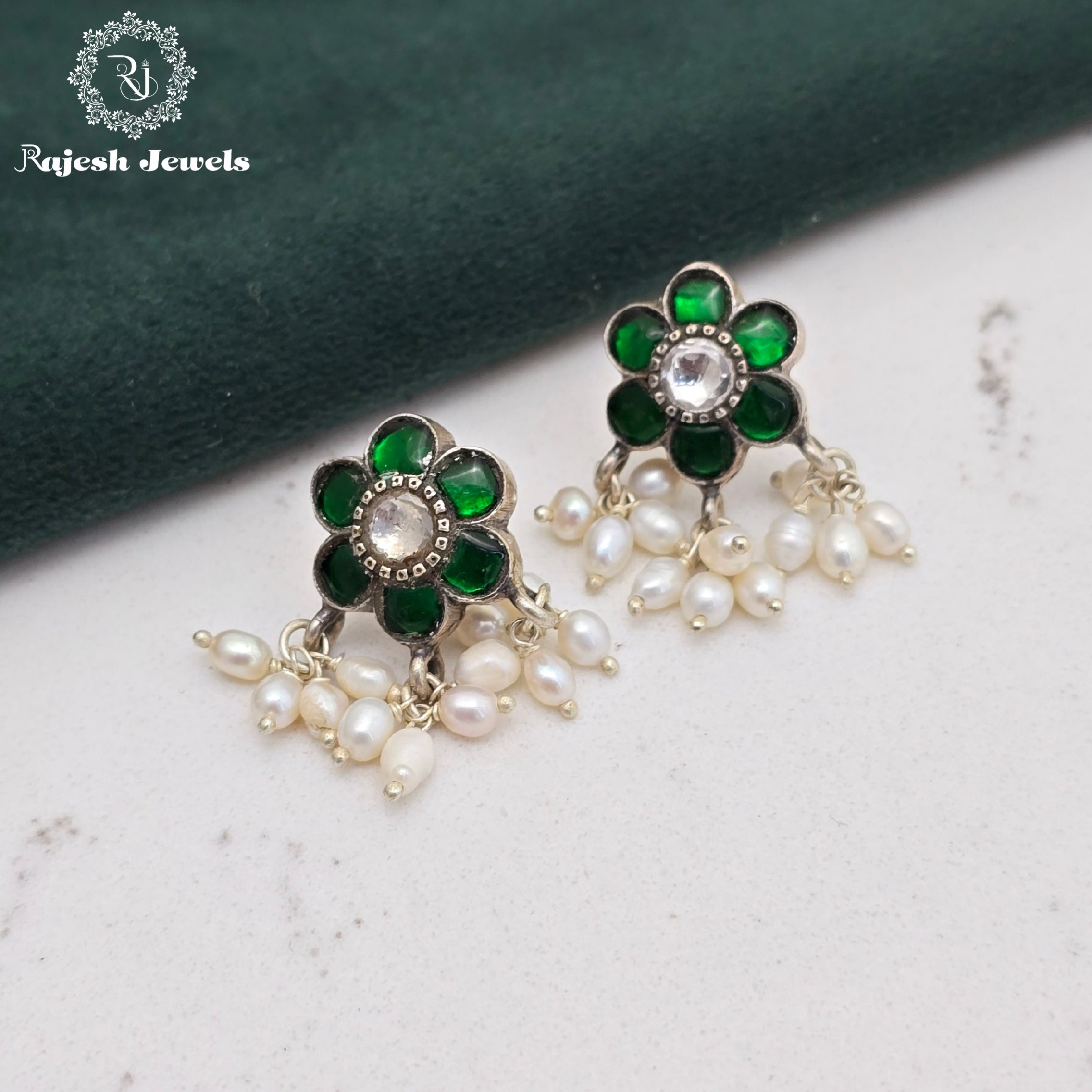 Floral Kundan Stud Earrings