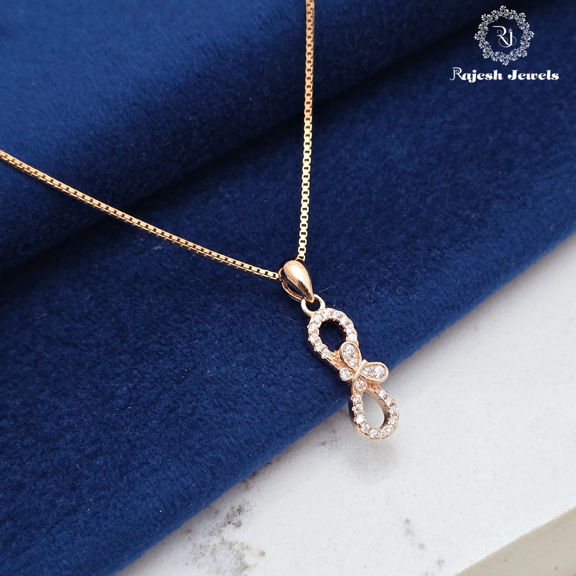 Infinity Cz Rosegold Chain & Pendant