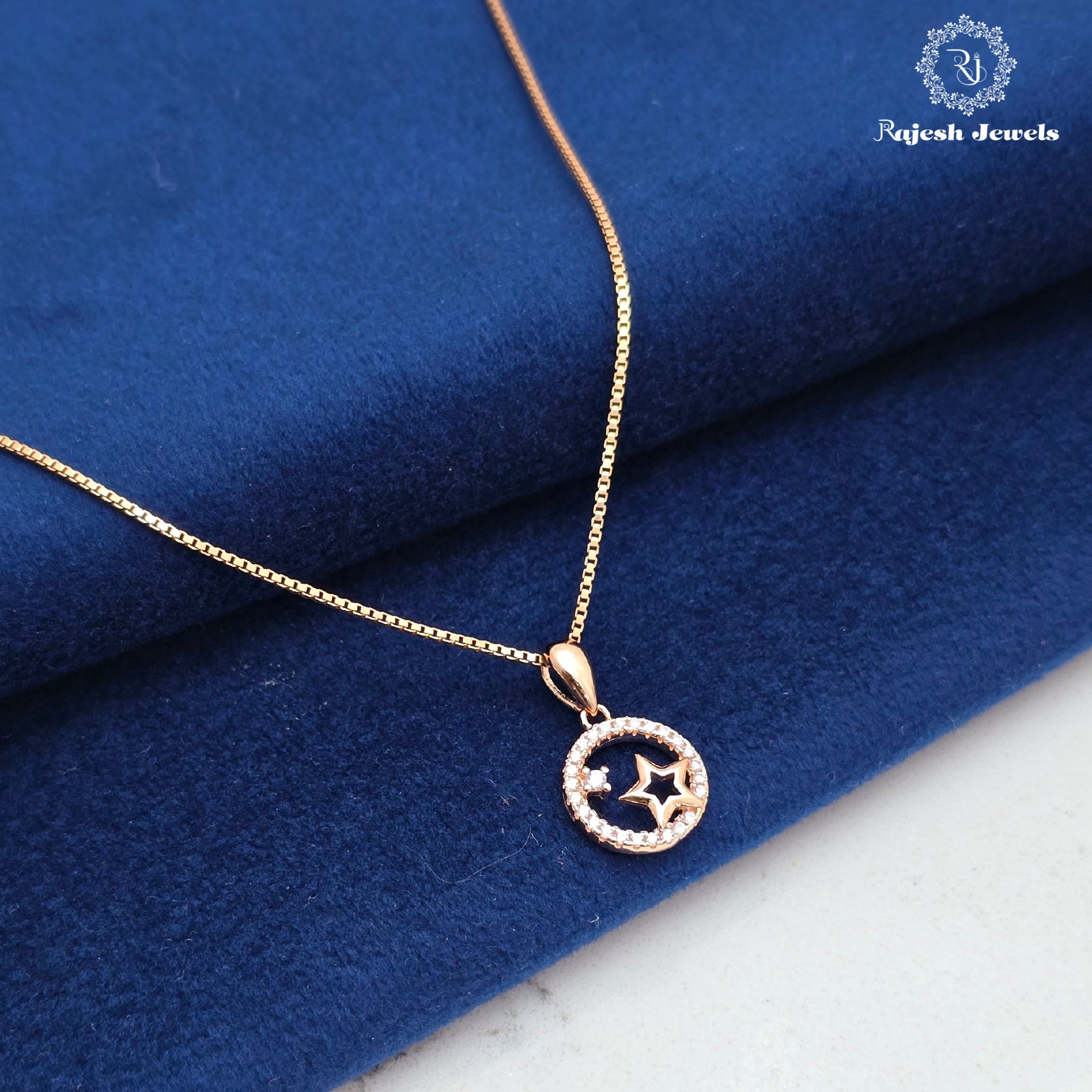 Wonderful Cz Rosegold Chain & Pendant