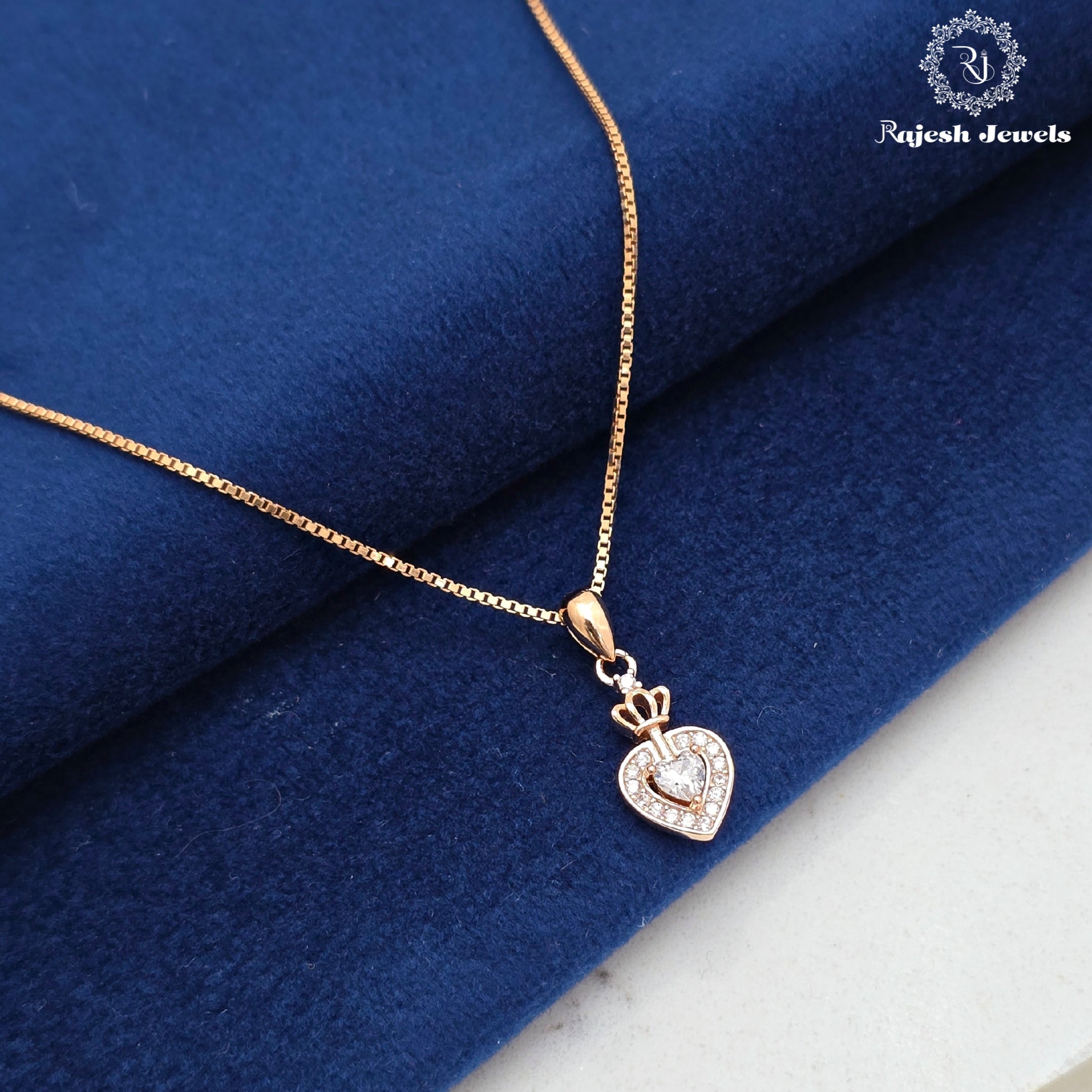 Elegant Cz Rosegold Chain & Pendant