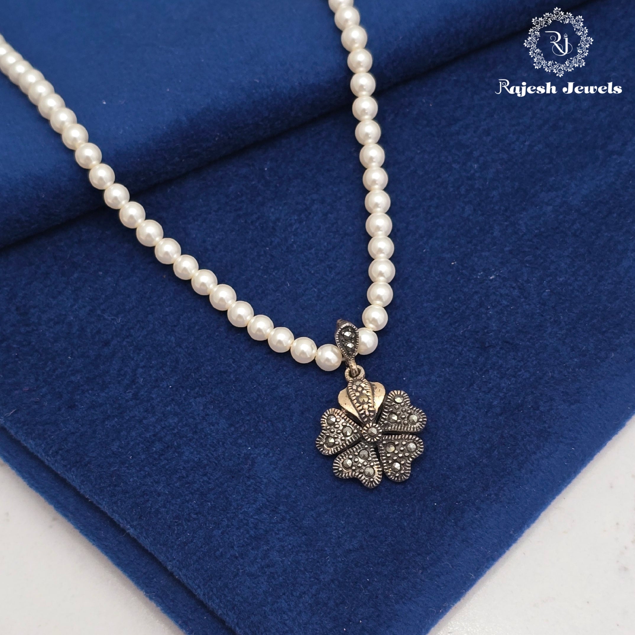 Ravishing Marcasite Pearl Necklace