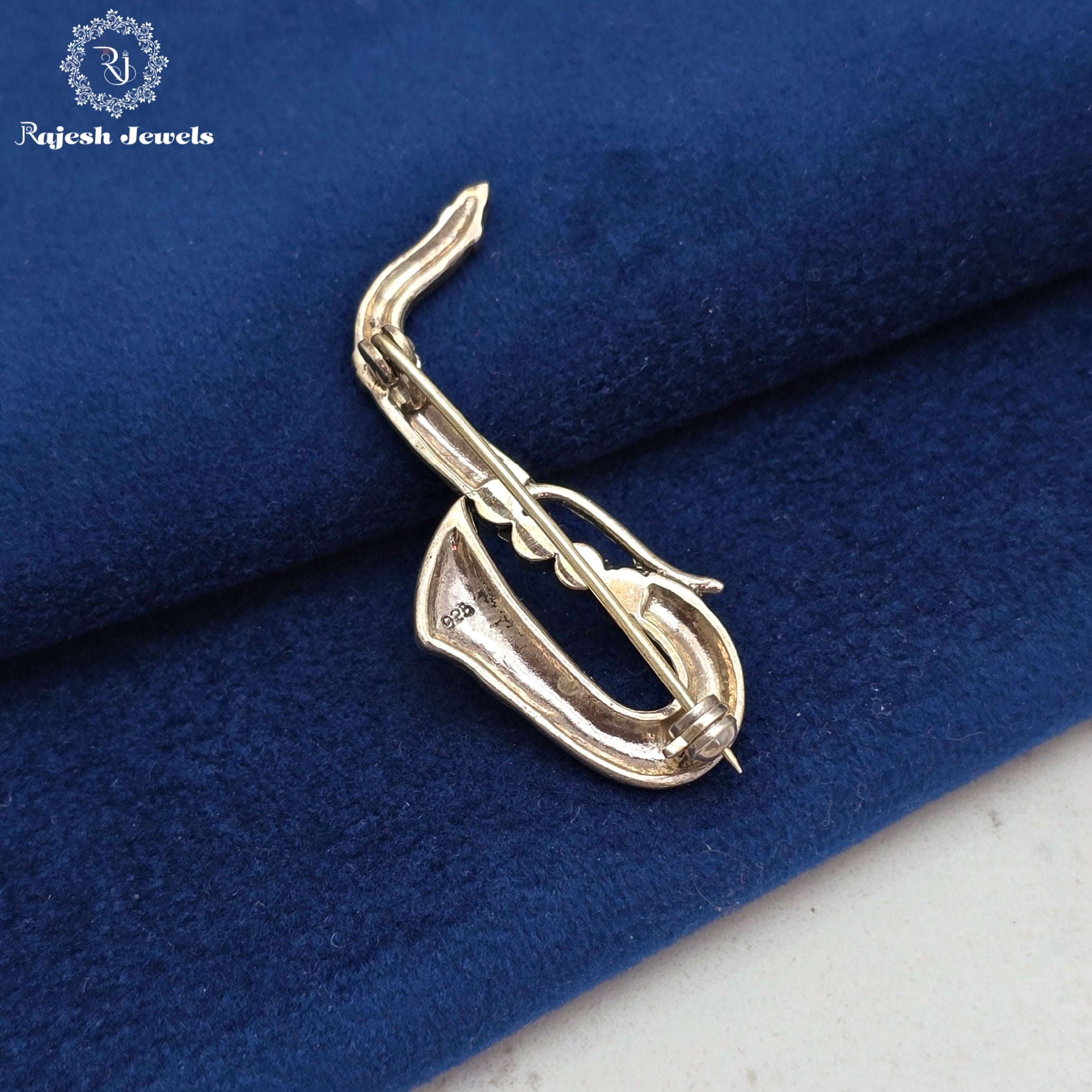 Saxophone Marcasite Brooch Cum Pendant