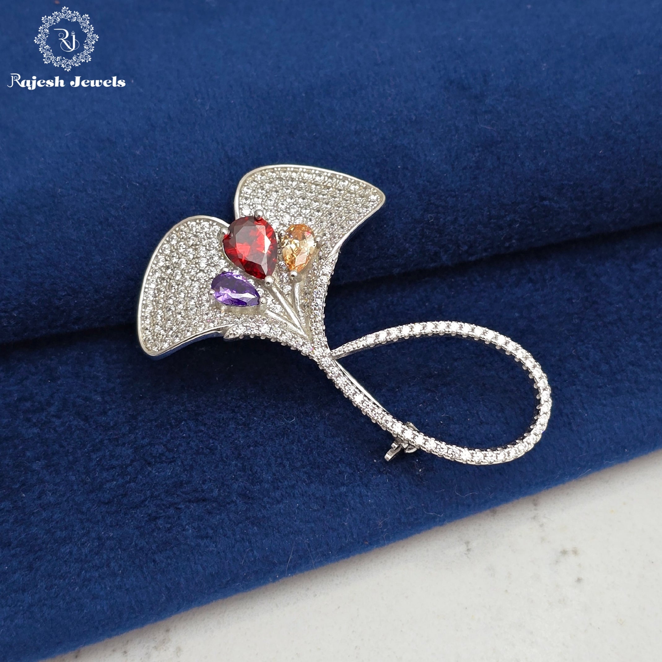 Tulip Cz Brooch Cum Pendant