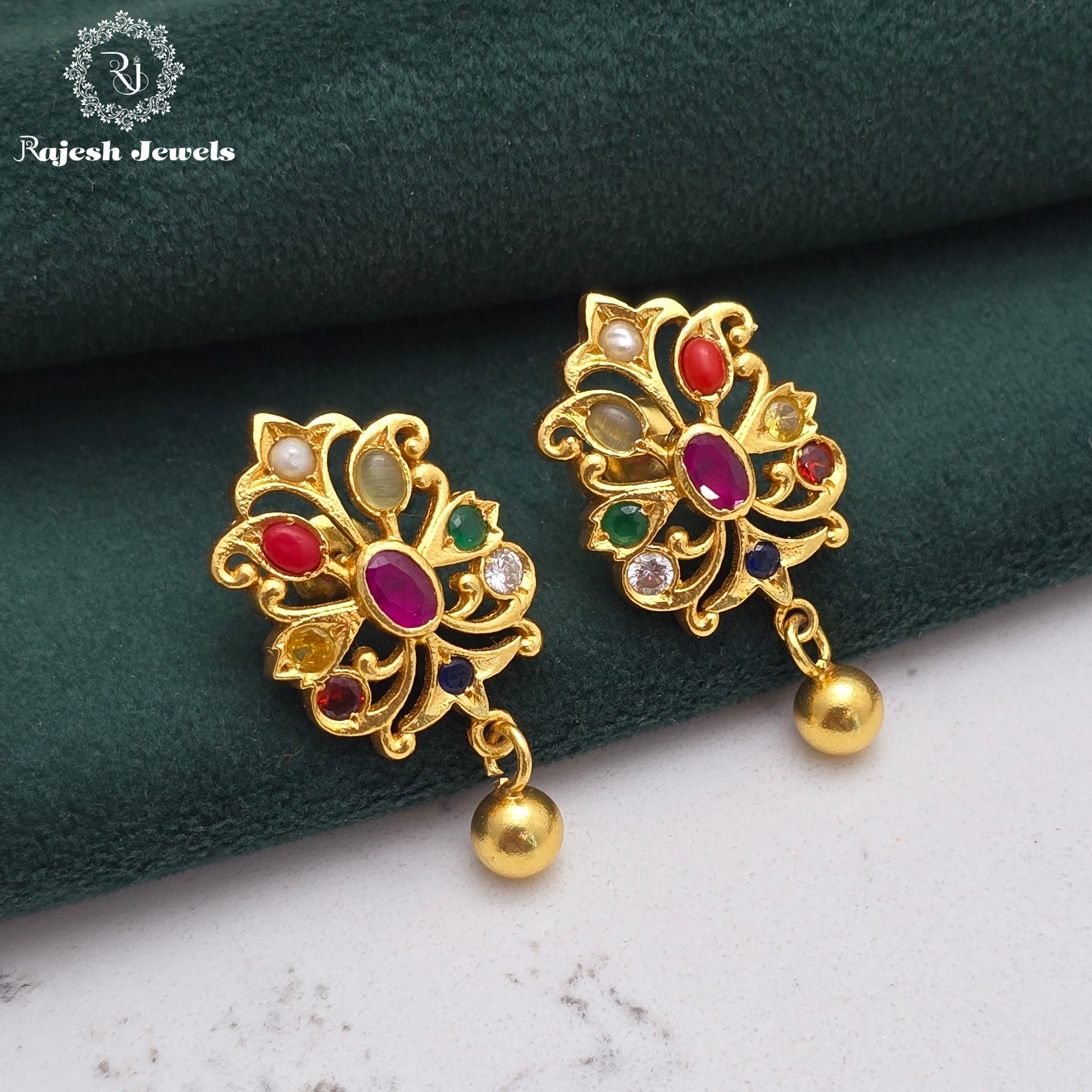 Artistic Navrathan Stud Earrings