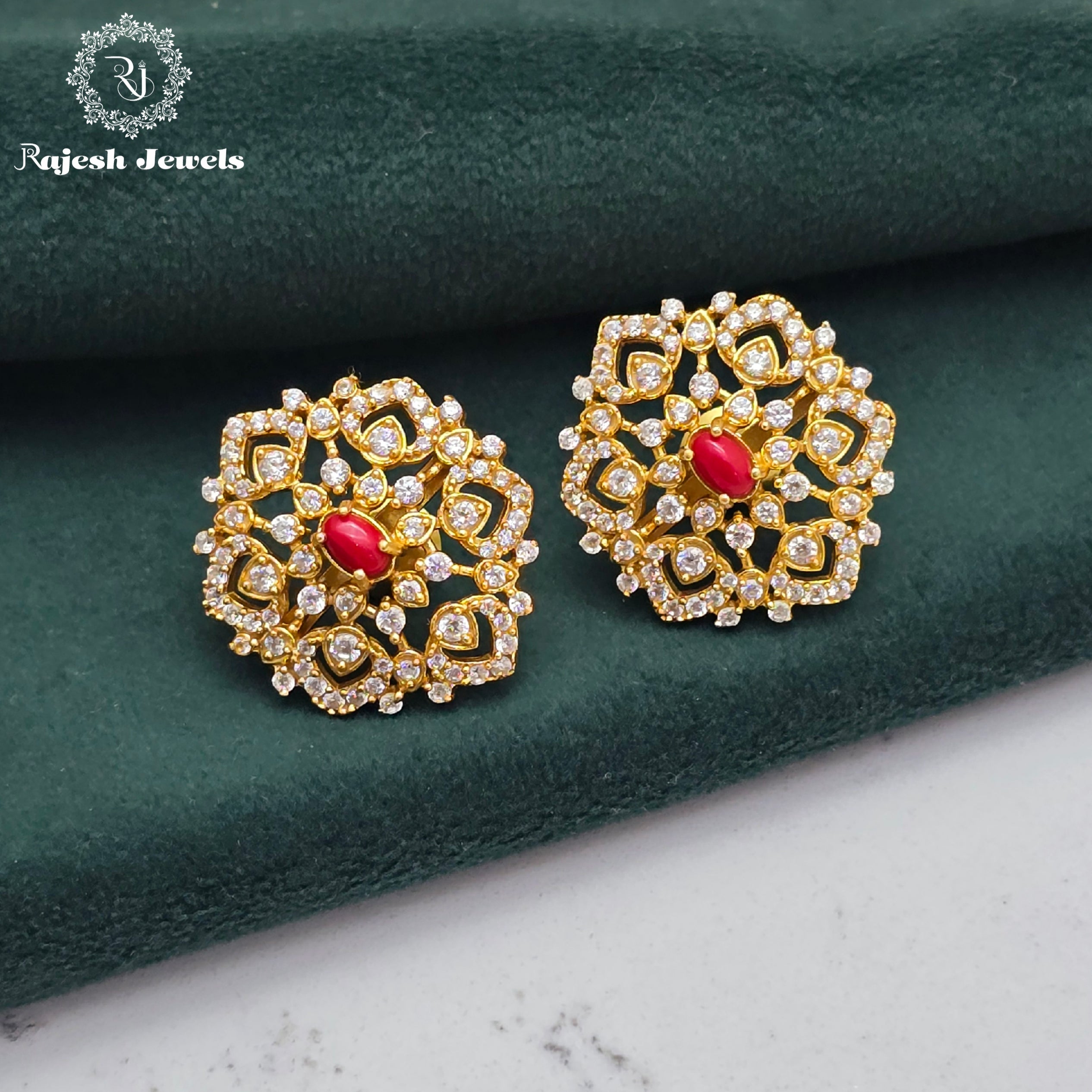 Shimmering Coral Stud Earrings