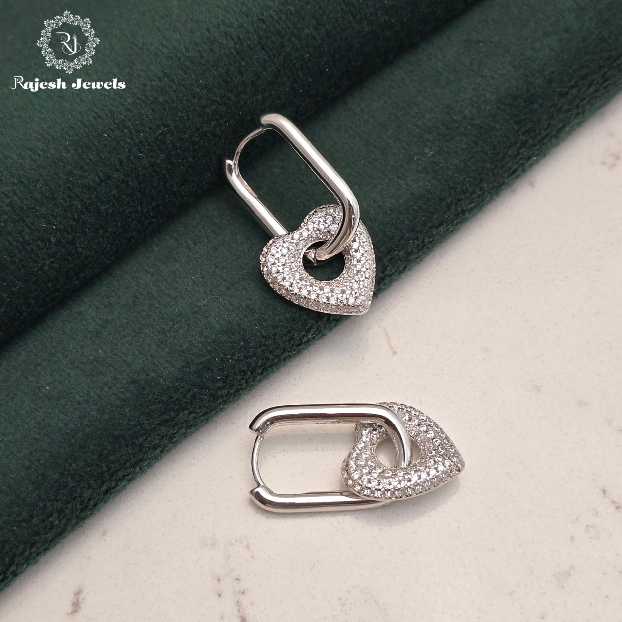 Locked Heart Hoop Earrings
