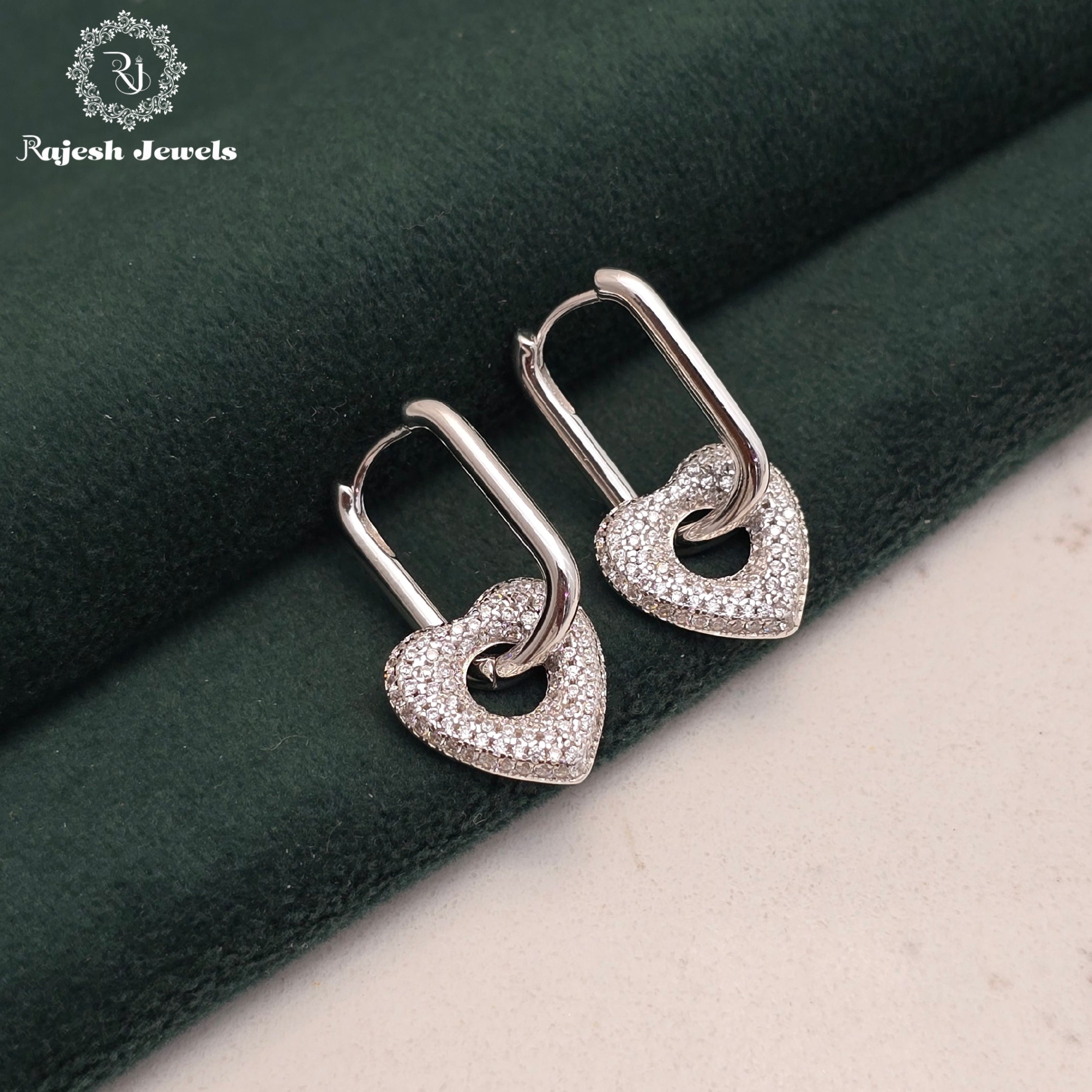 Locked Heart Hoop Earrings