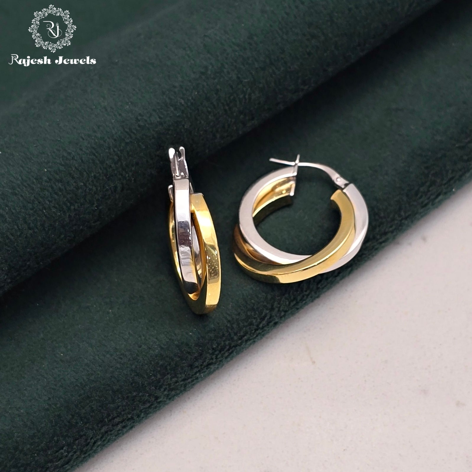 Swirling Dual Tone Bali Earrings