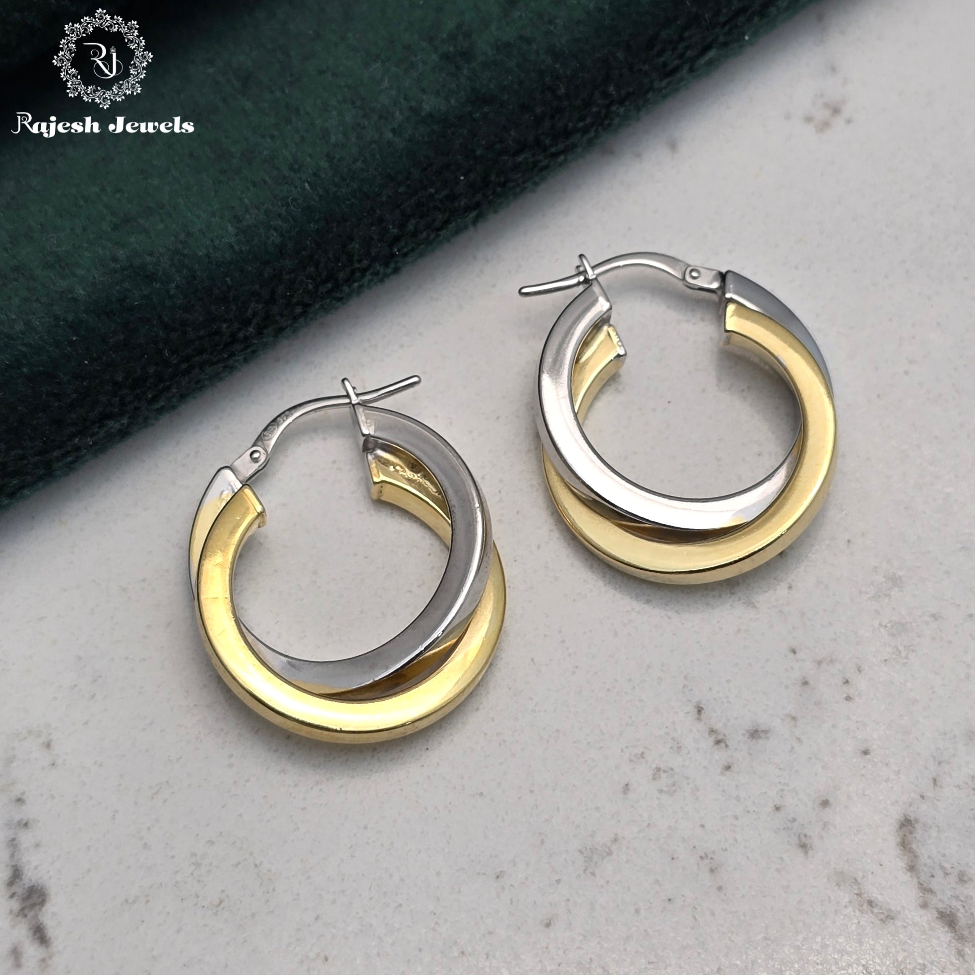 Swirling Dual Tone Bali Earrings