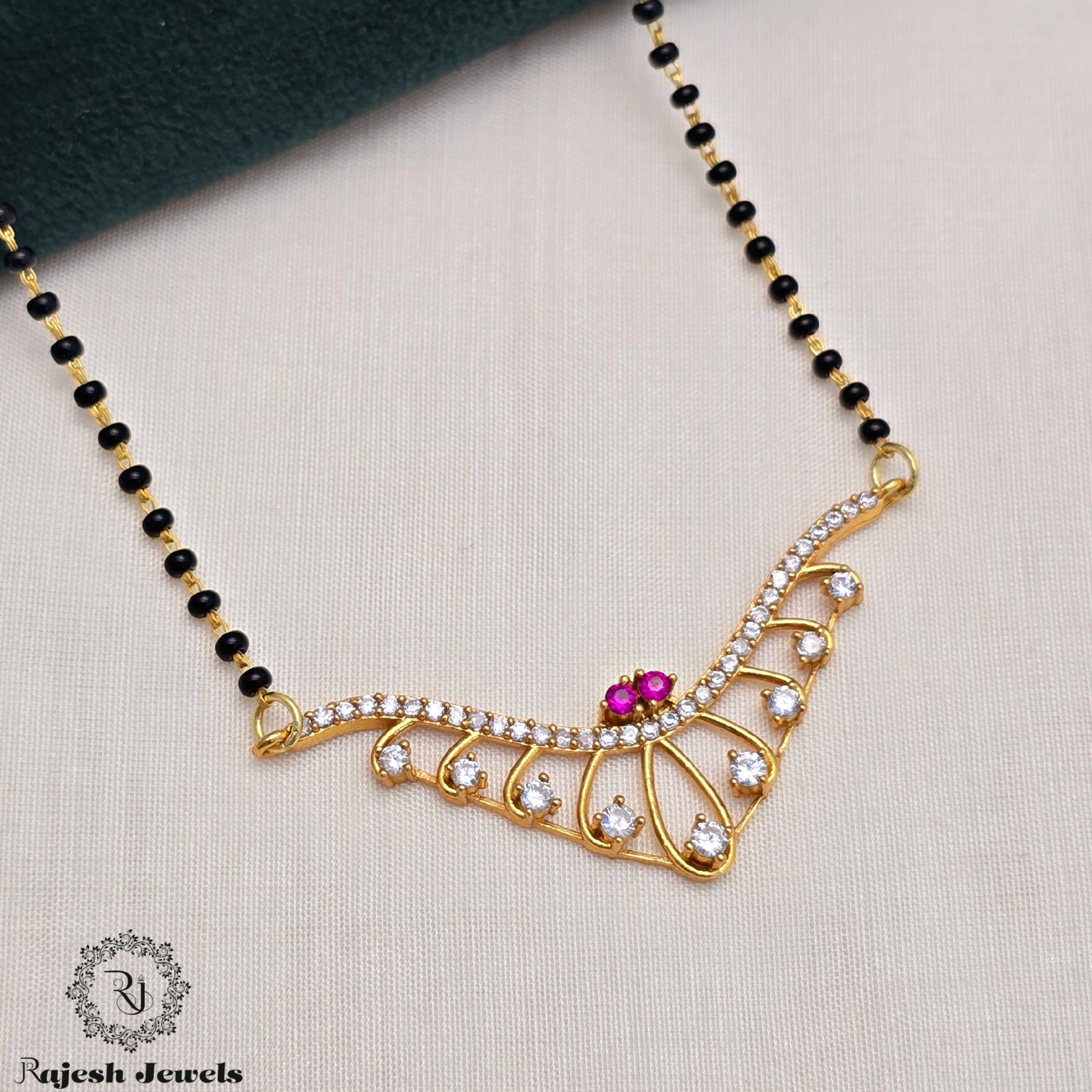 Artistic Red Gold Plated Mangalsutra