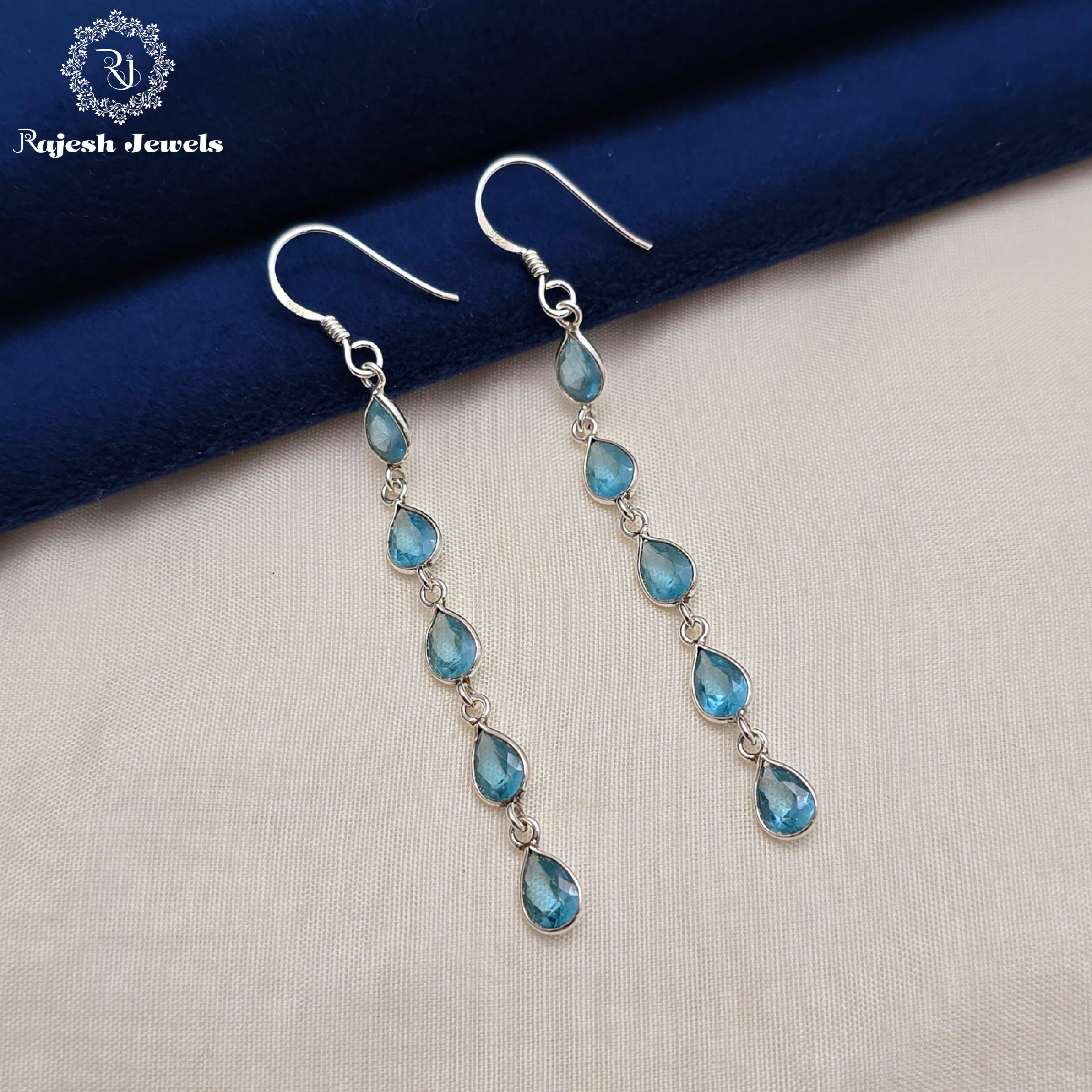 Aqua Blue Hanging Earrings