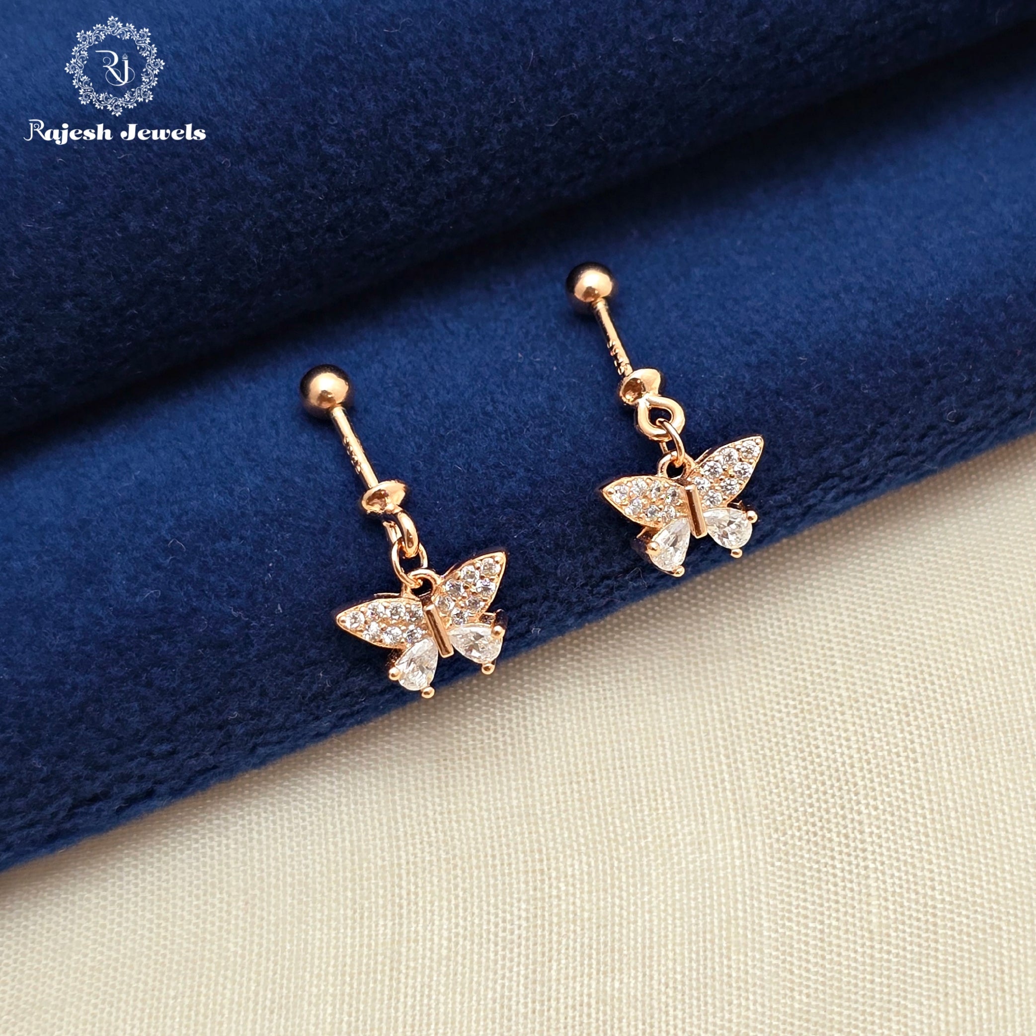 Flyinh Butterfly Rosegold Helix Earrings